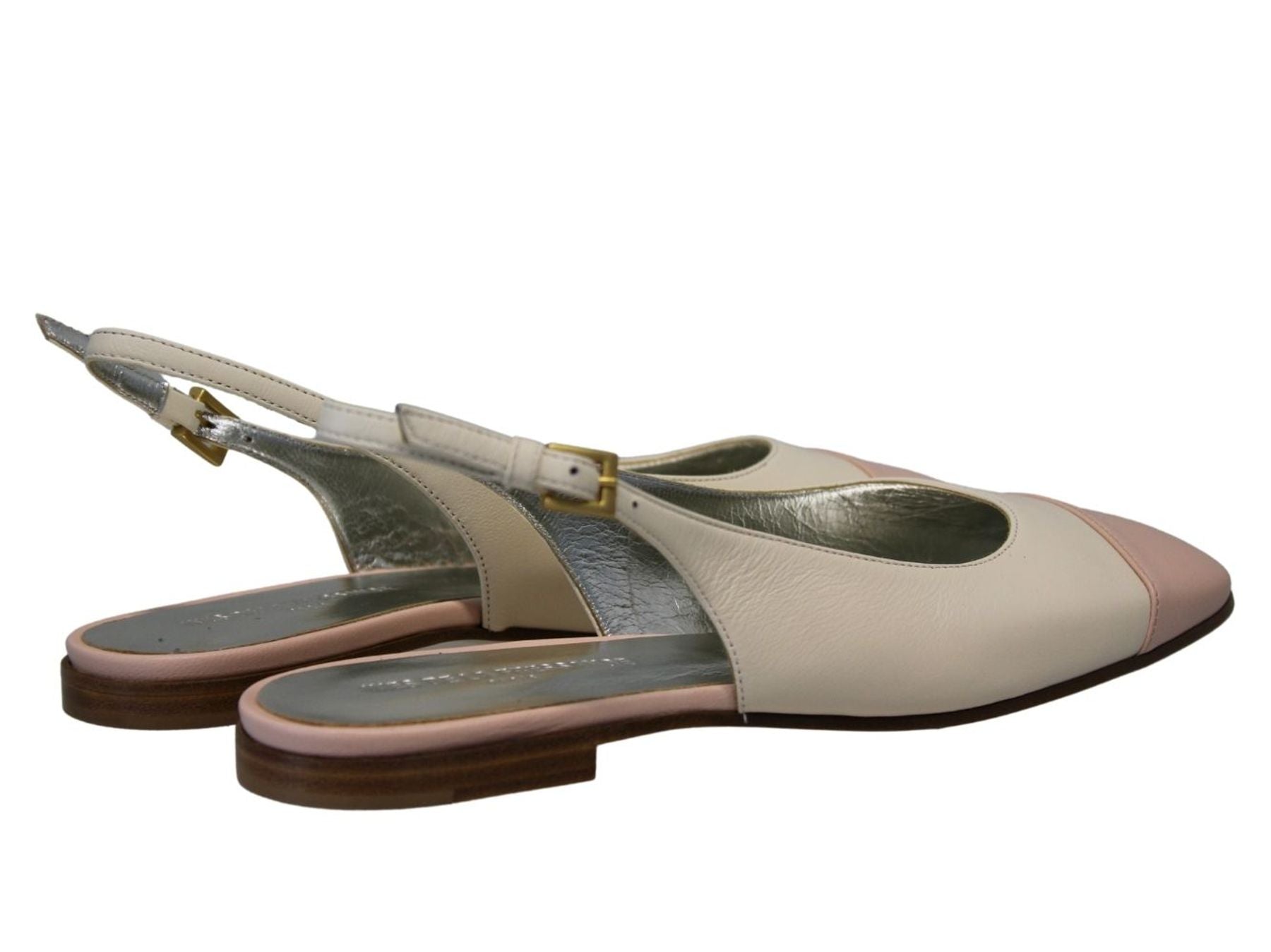 Ballerine Celia slingback crème et nude
