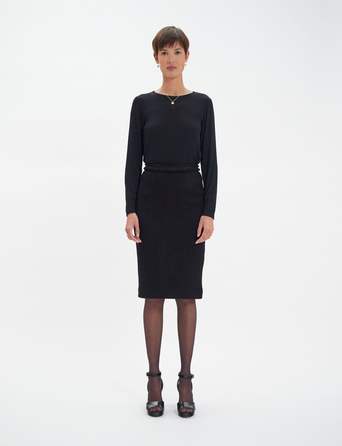 Jupe Gabriela en laine noire
