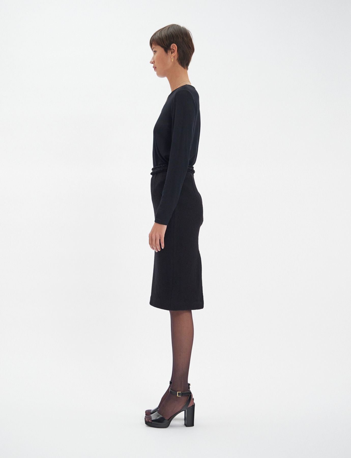 Jupe Gabriela en laine noire