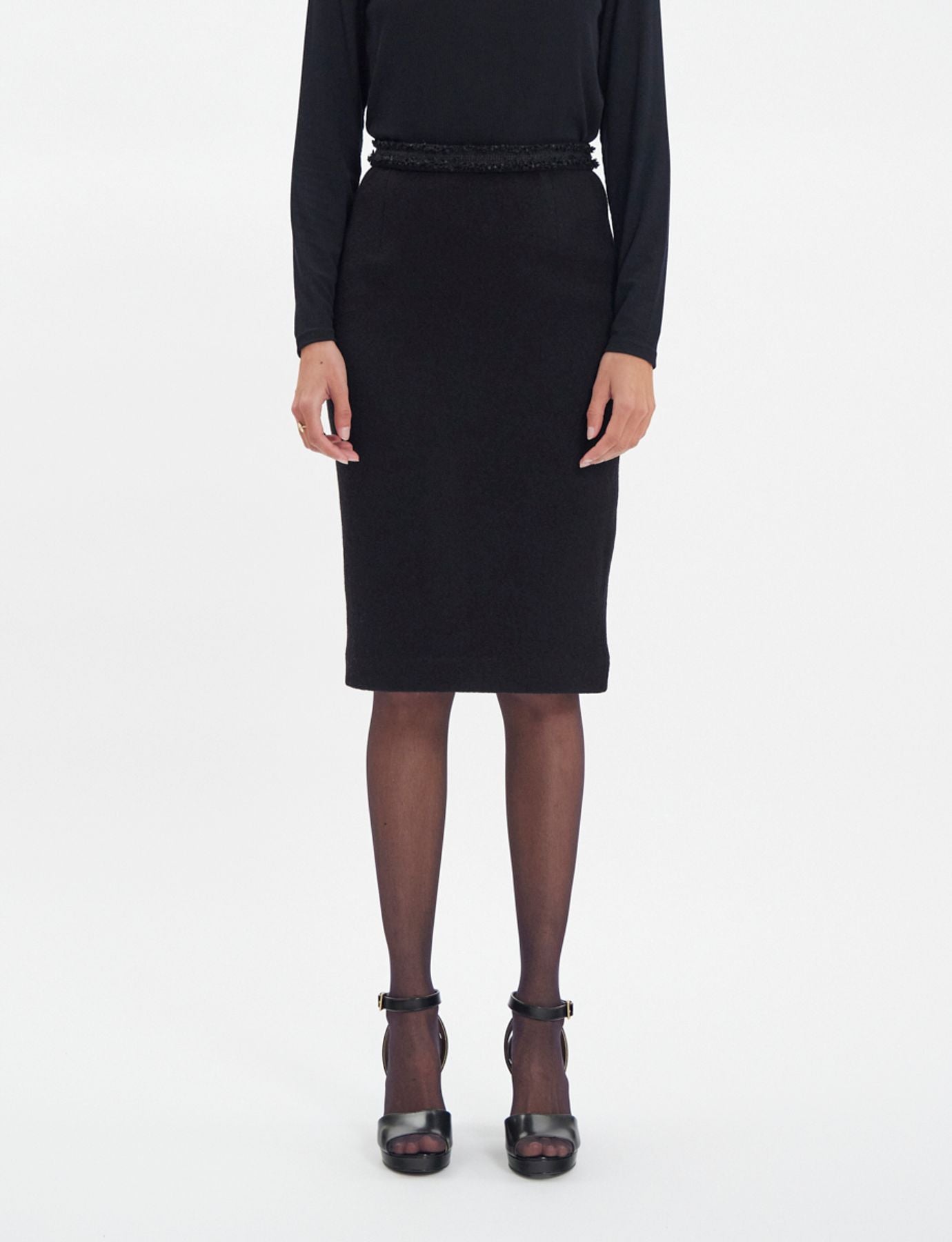 Jupe Gabriela en laine noire