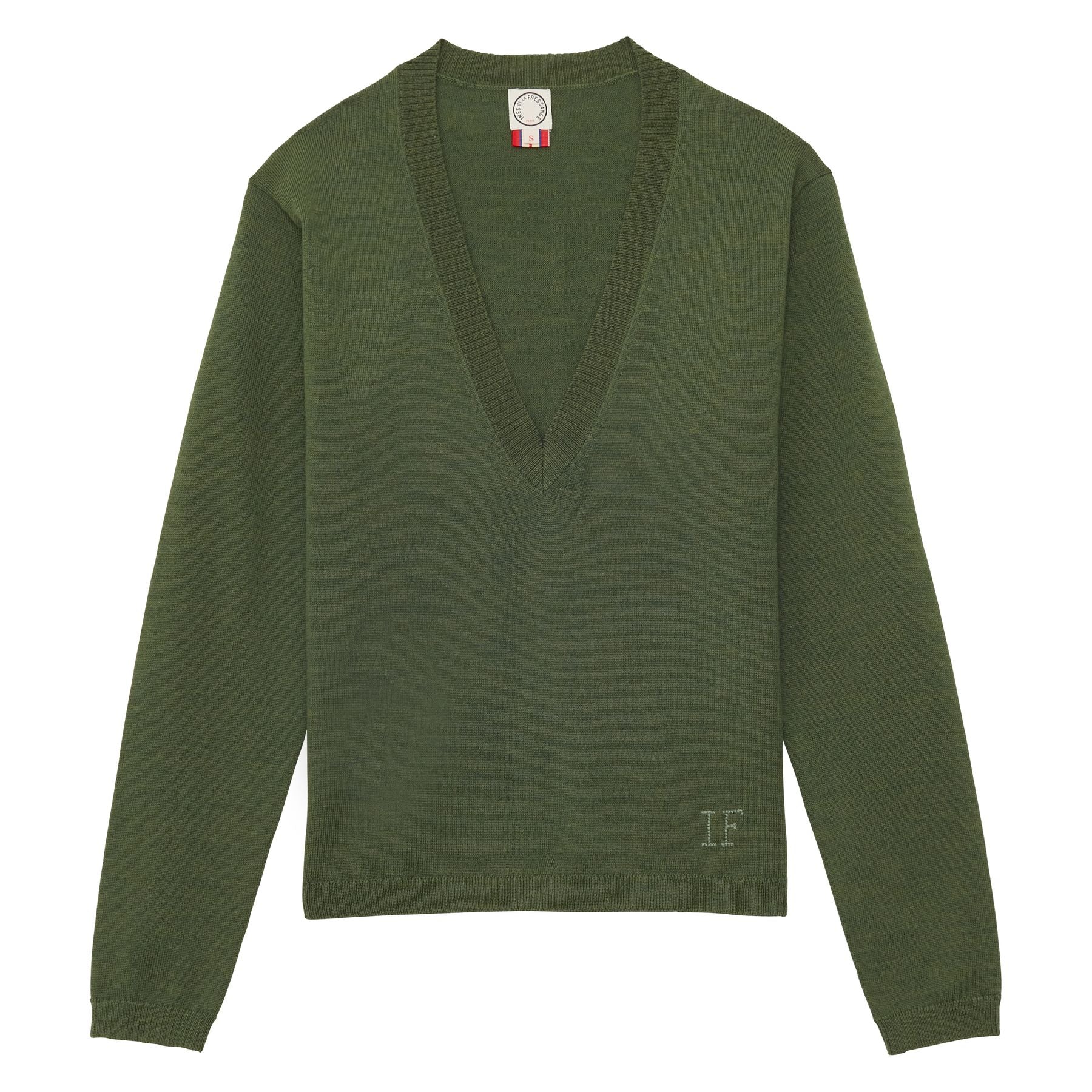 Pull maille fine Morgana, kaki