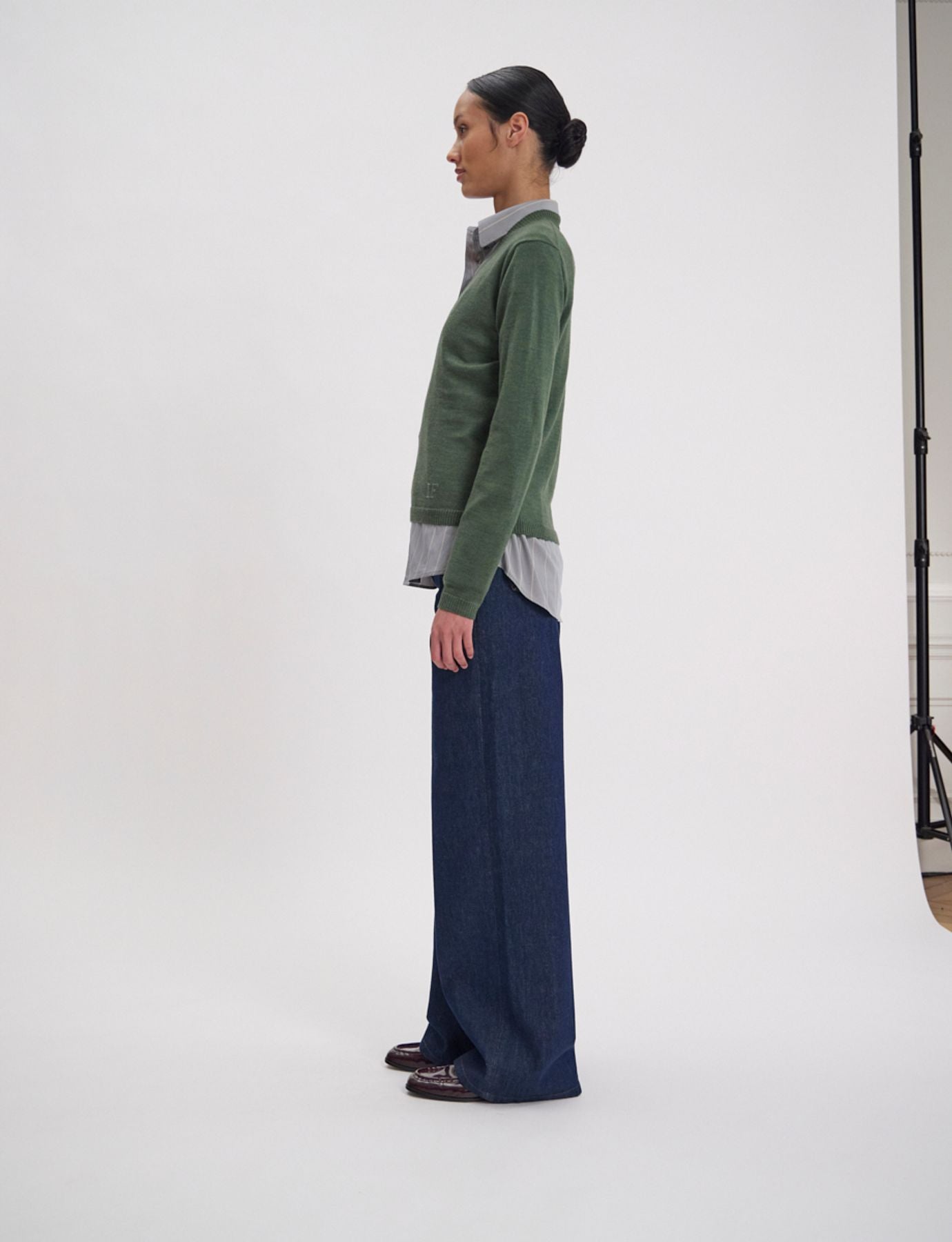Pull maille fine Morgana, kaki