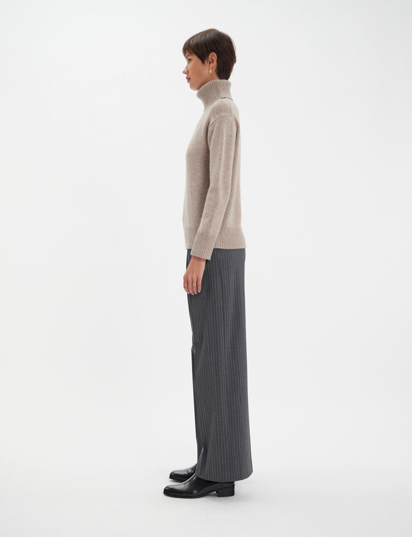 Aiden Rollkragenpullover aus Wolle und Kaschmir in Beige