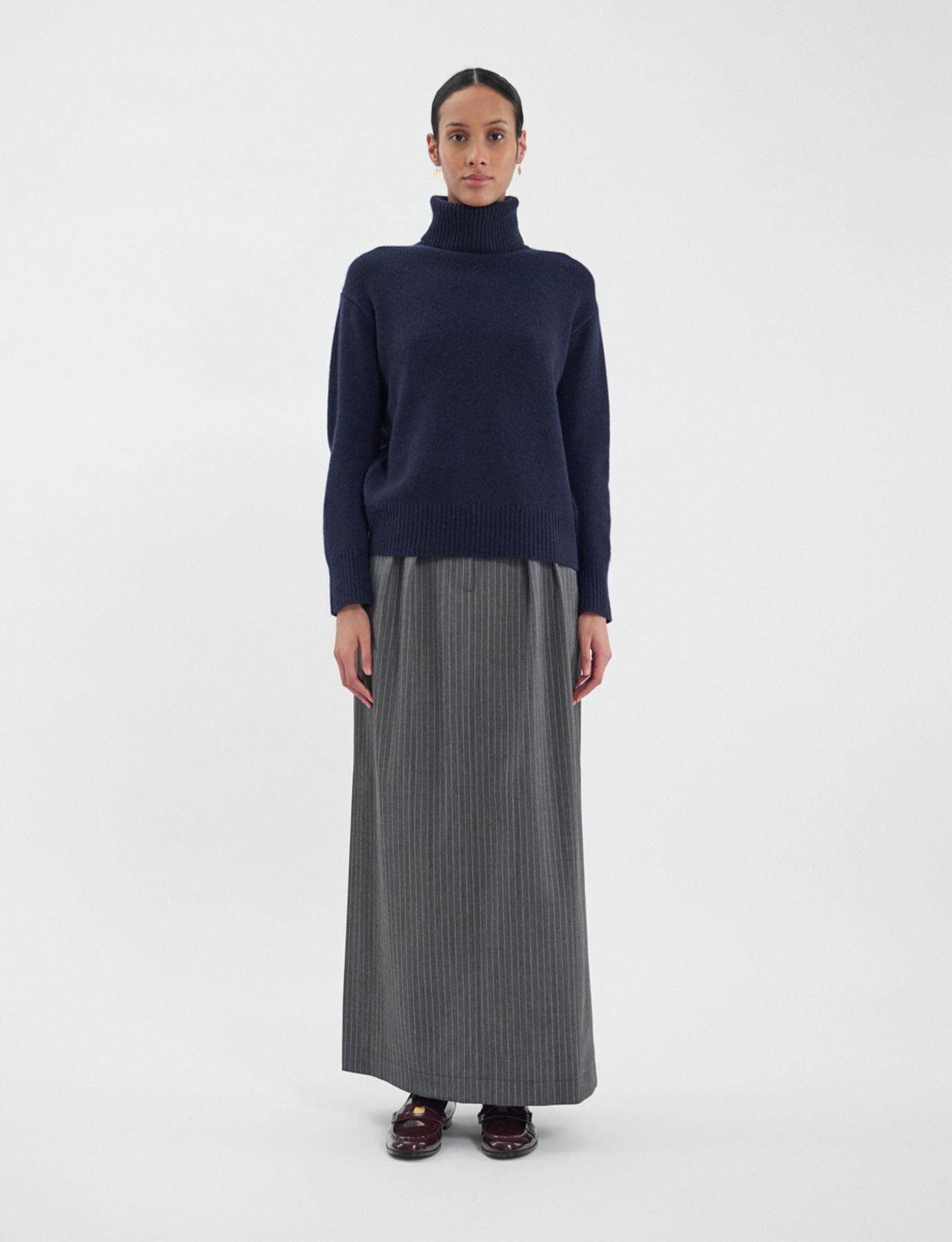Aiden Rollkragenpullover aus Wolle und Kaschmir Navy Blue