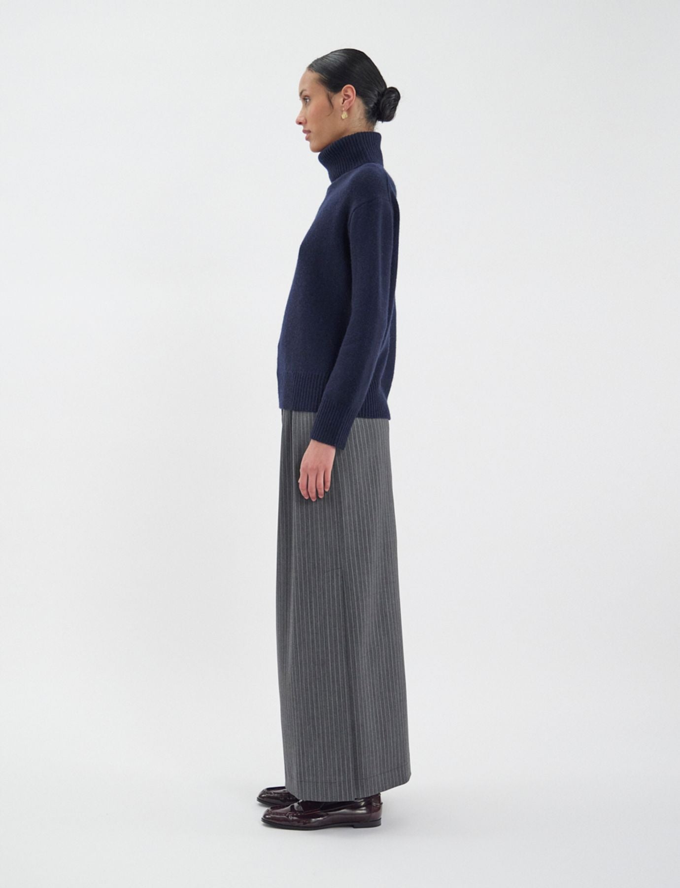 Aiden Rollkragenpullover aus Wolle und Kaschmir Navy Blue