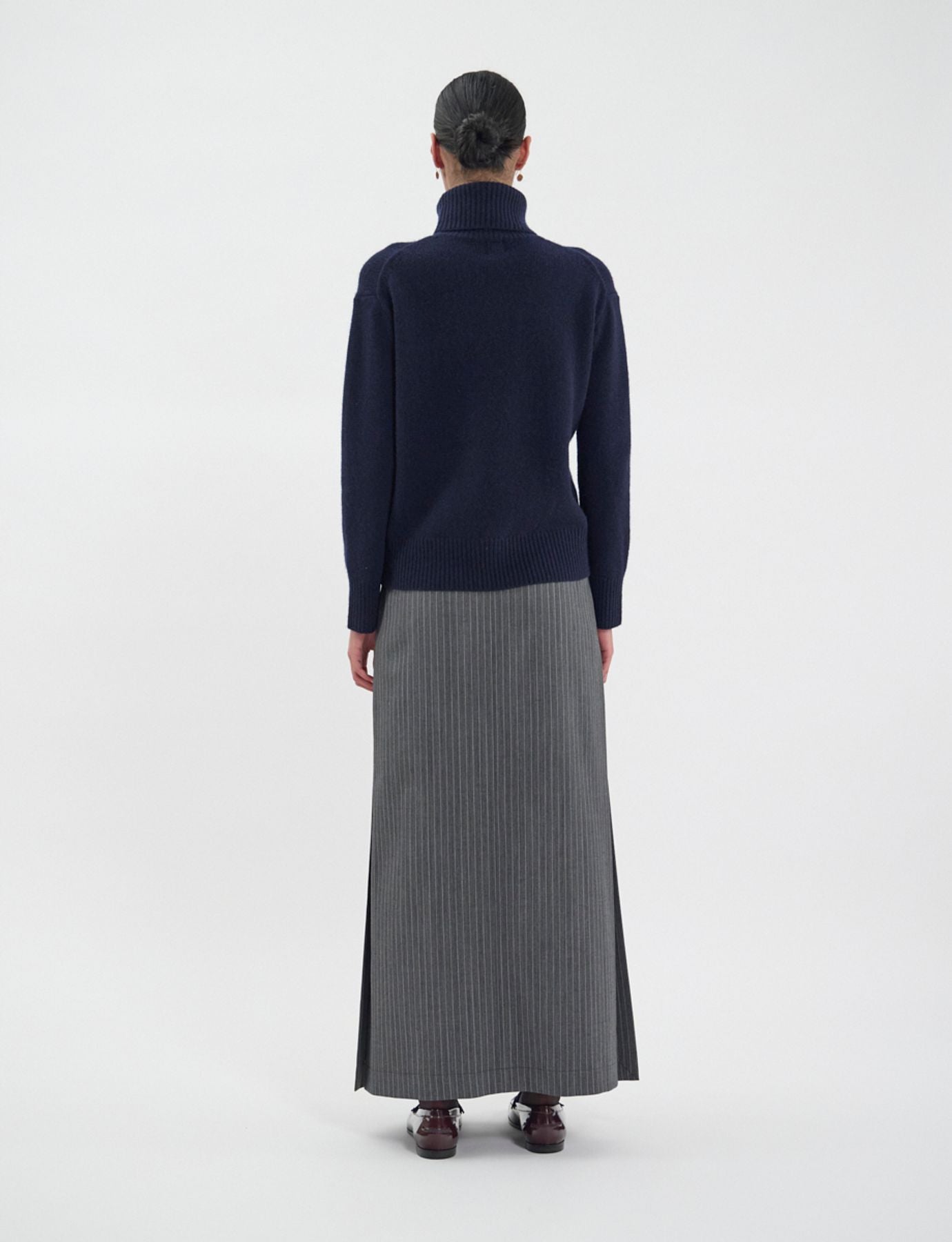 Aiden Rollkragenpullover aus Wolle und Kaschmir Navy Blue