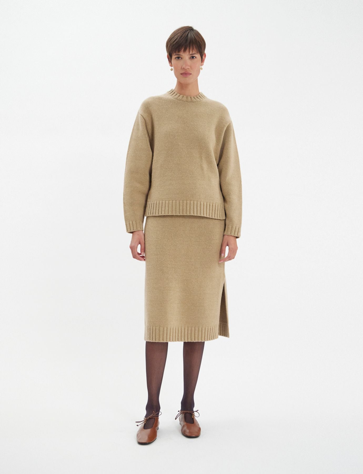 Jersey Paulin de lana camel