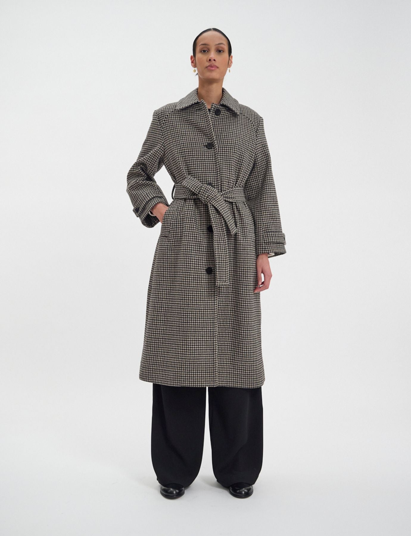 Esmé coat in houndstooth wool-blend