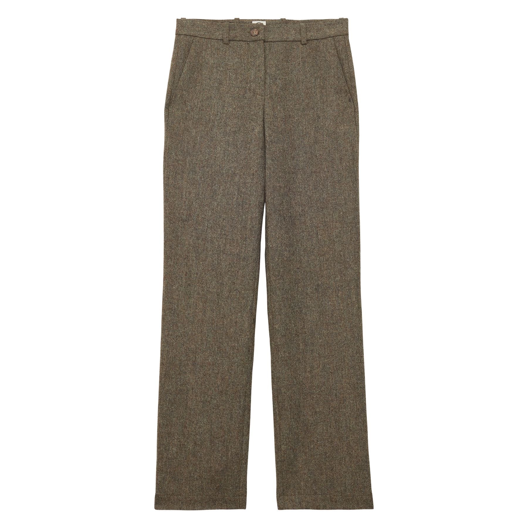 Pantalon Francisco en lainage vert chiné