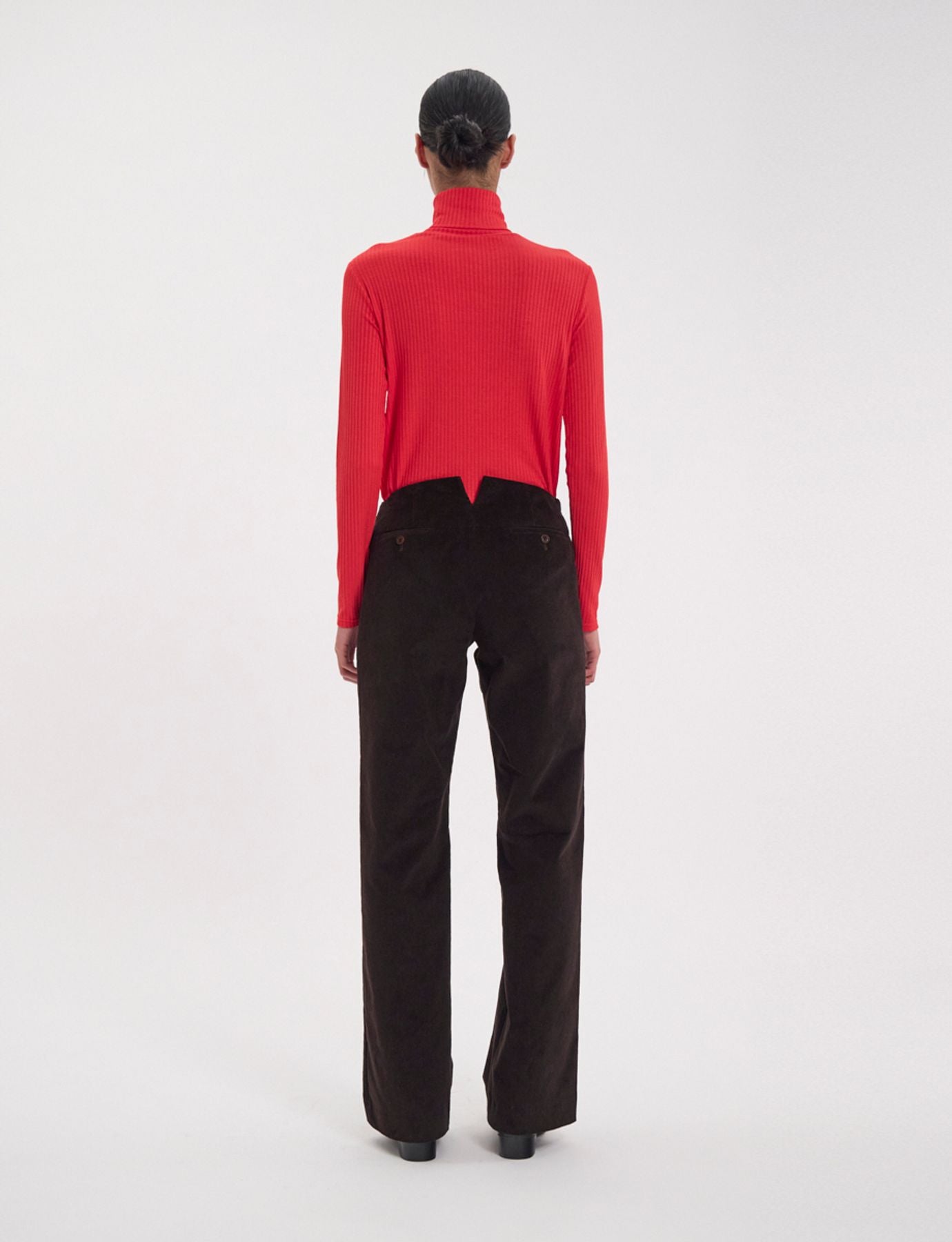 Pantalon Gabriel en velours milleraies marron