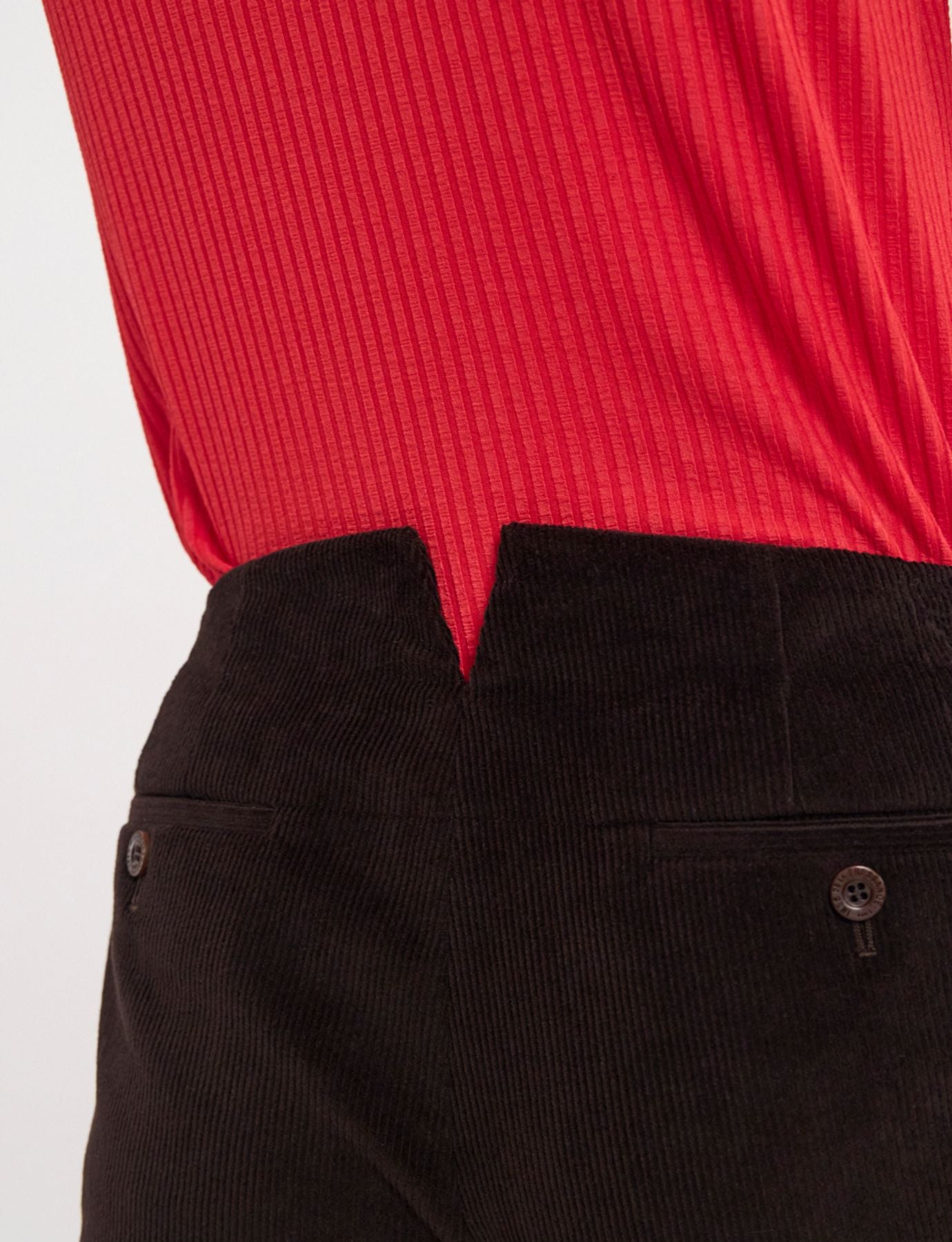 Pantalon Gabriel en velours milleraies marron