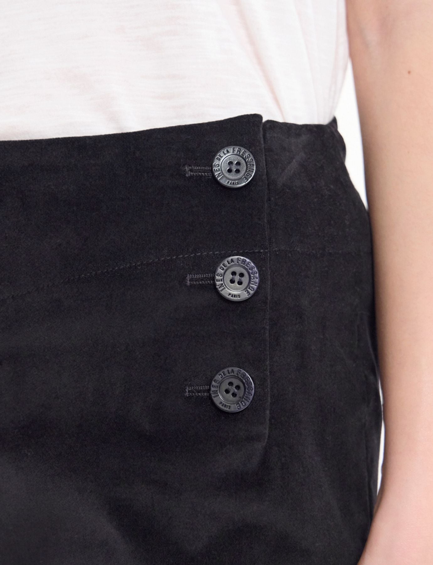 Pantalon Gabriel en velours lisse noir