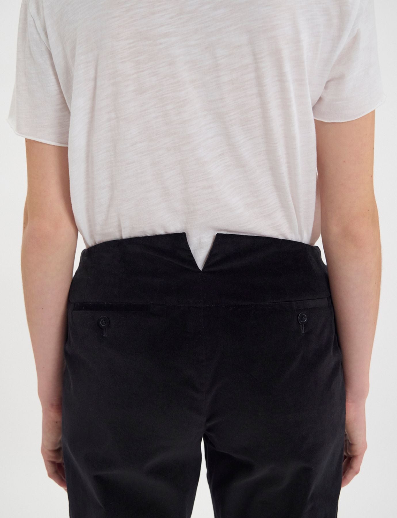 Pantalon Gabriel en velours lisse noir