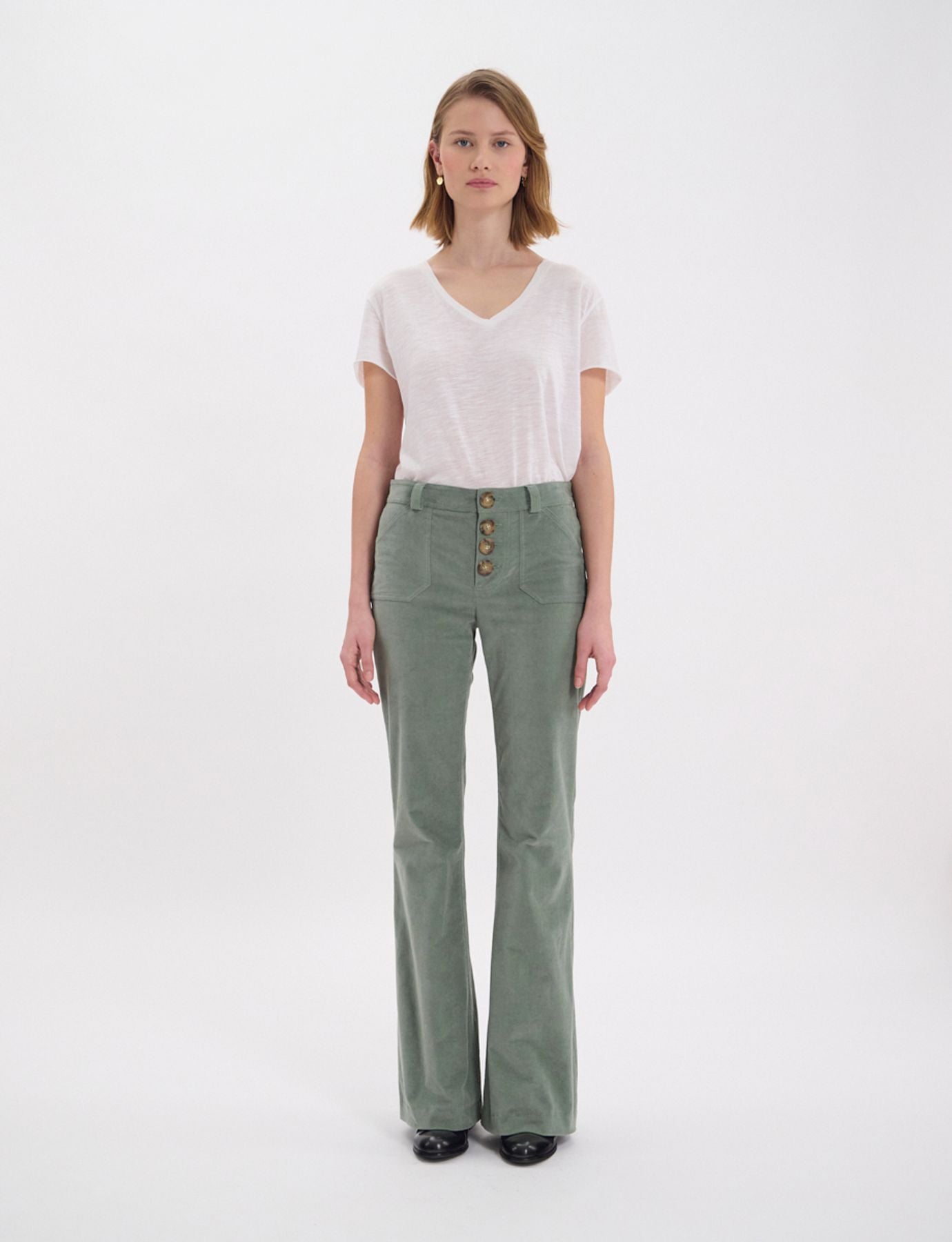 Pantalon Charlotte Vert-amande