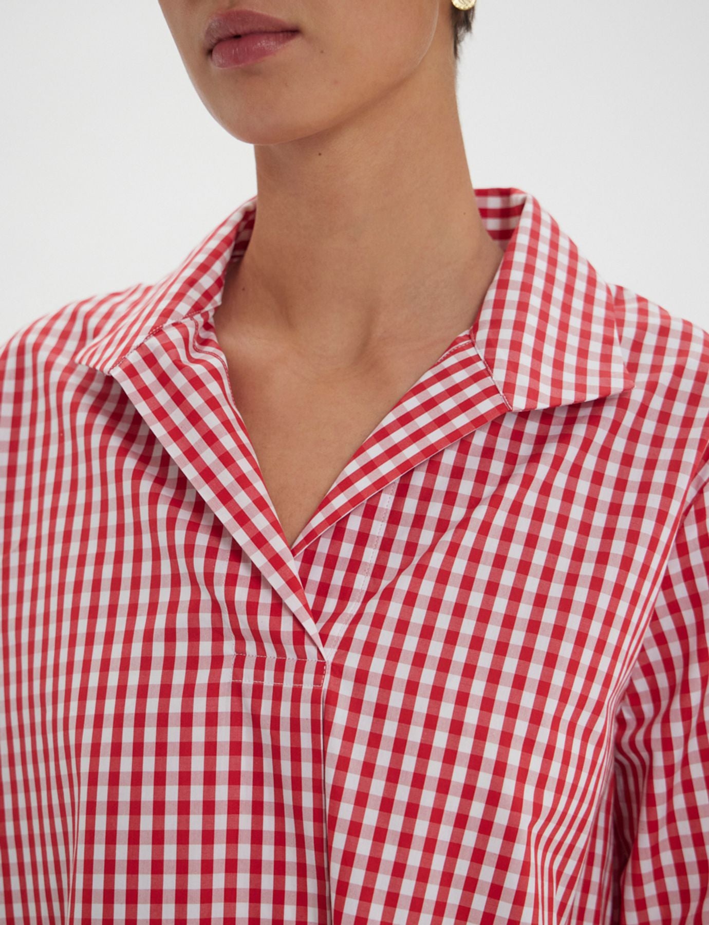 Top Noa à carreaux vichy rouge et blanc