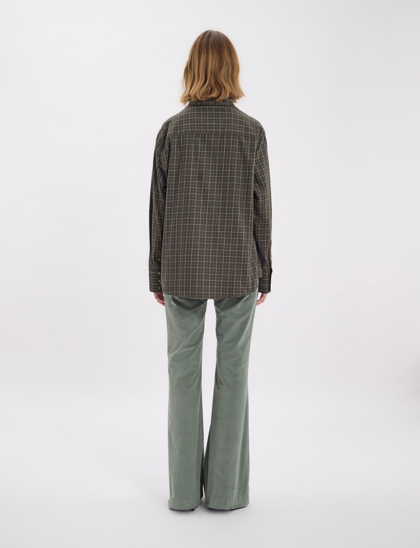 Maureen khaki cotton check shirt