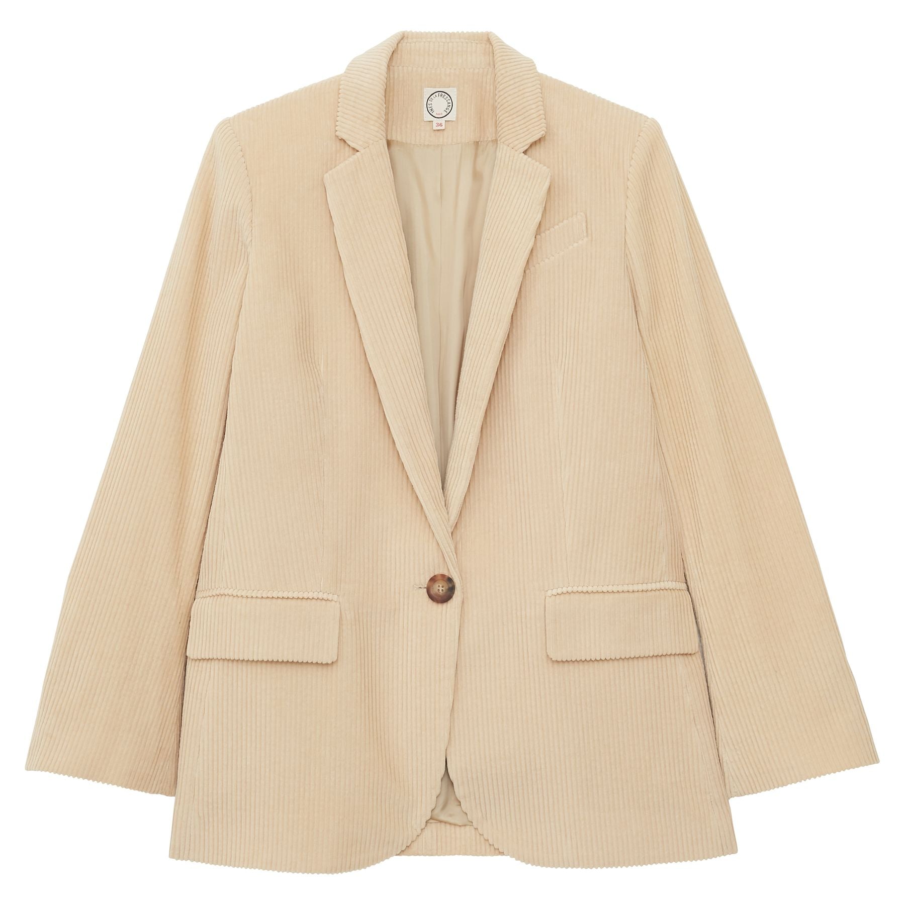 Veste Bruna en velours grosse côte crème