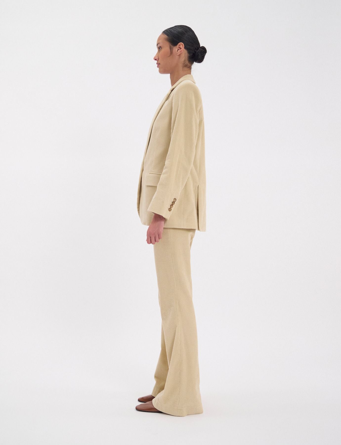 Veste Bruna en velours grosse côte crème