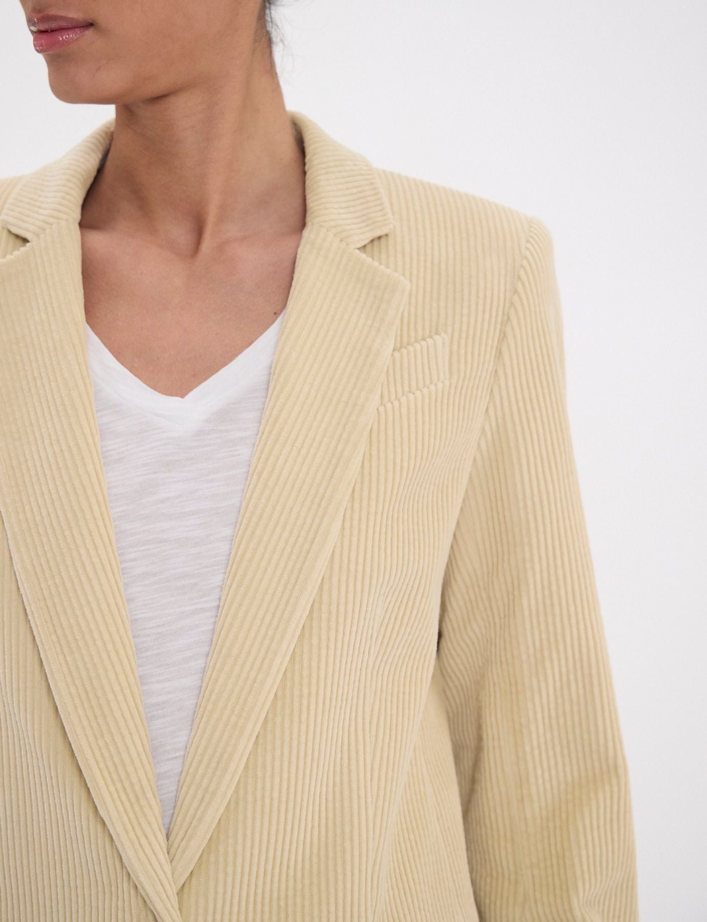 Veste Bruna en velours grosse côte crème
