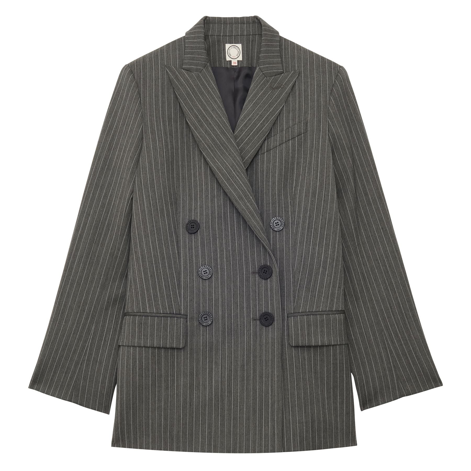 Grey Ezio jacket with white stripes