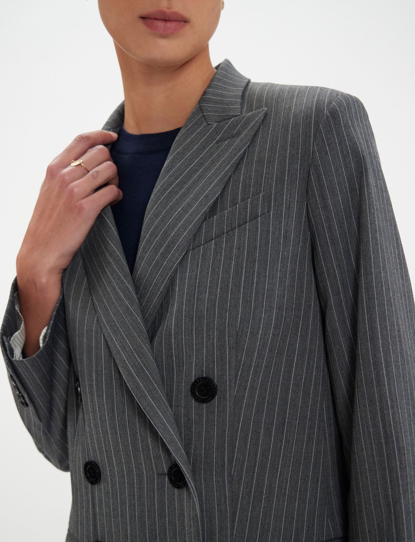 Grey Ezio jacket with white stripes