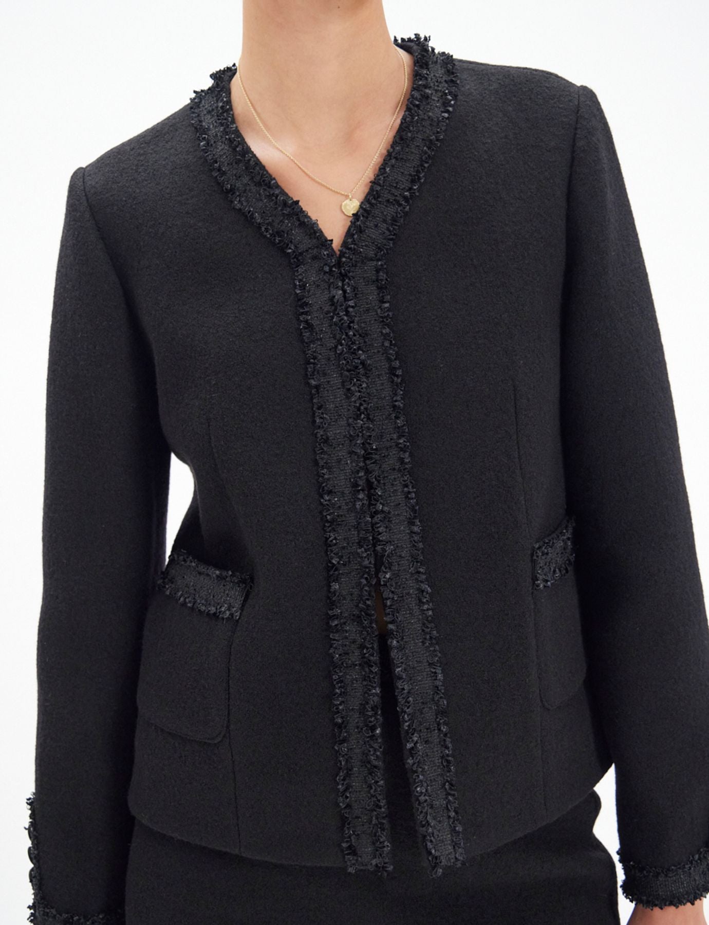 Misia-Jacke aus schwarzer Wolle