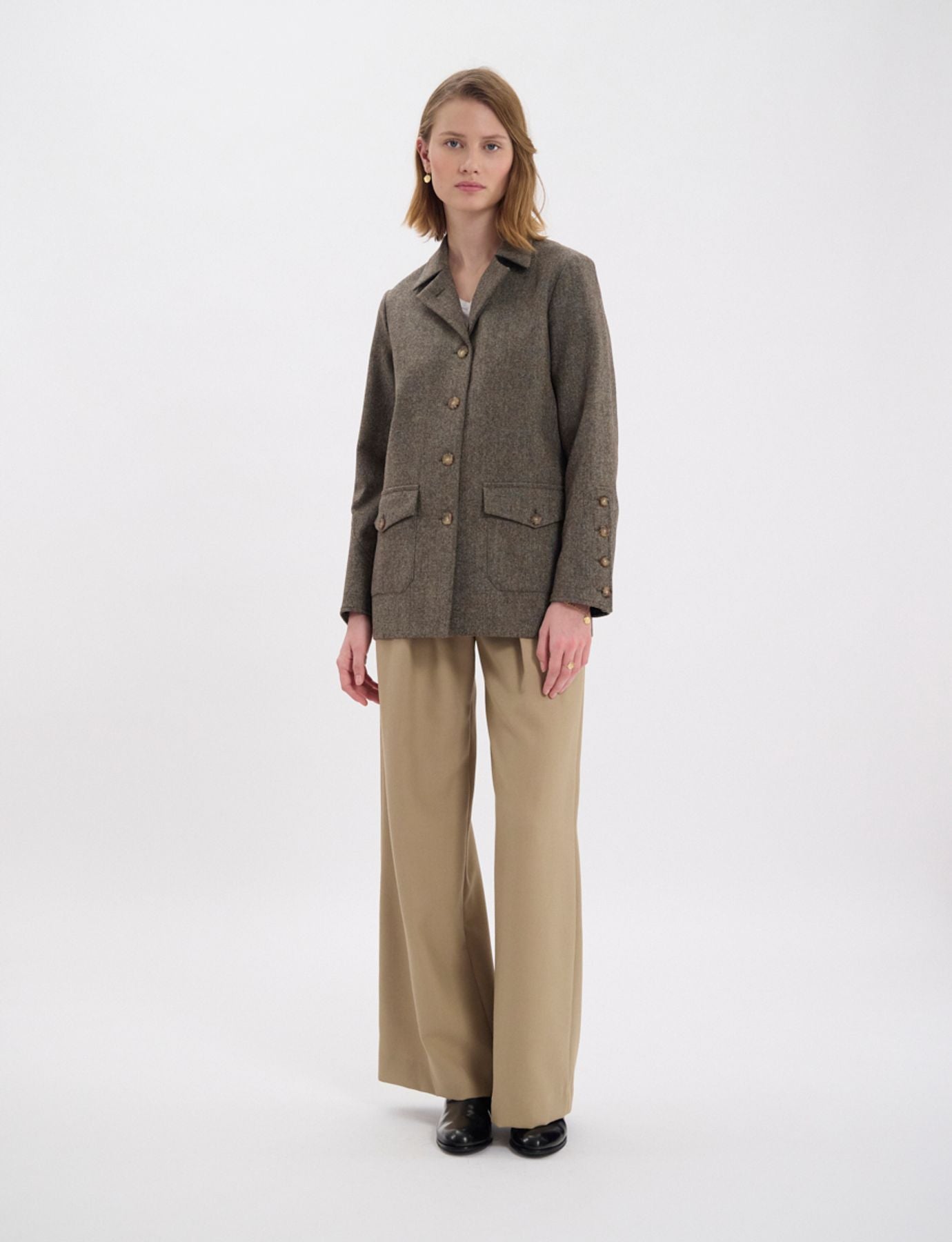 Jil mottled green wool jacket