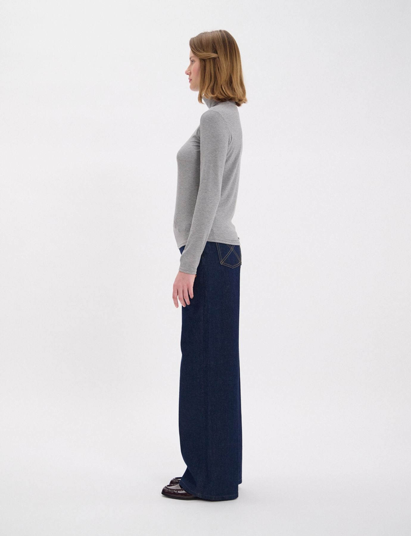 Tee shirt à col roulé Matthieu gris