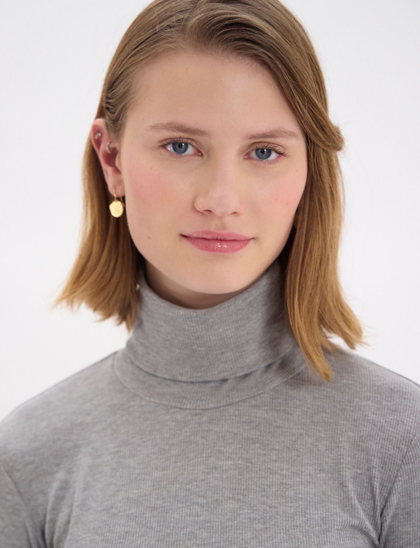 Tee shirt à col roulé Matthieu gris