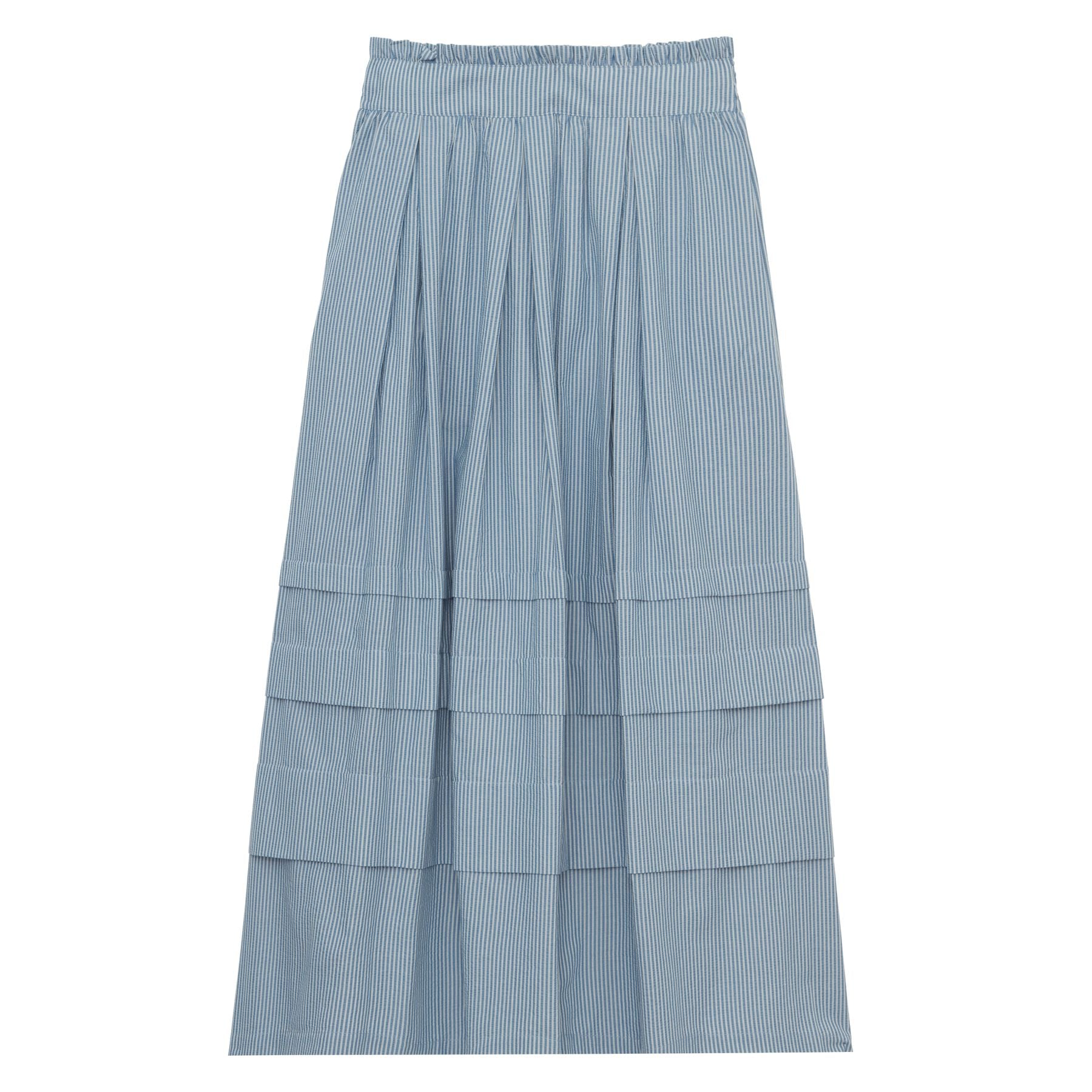 Gonna lunga Héloïse in cotone blu