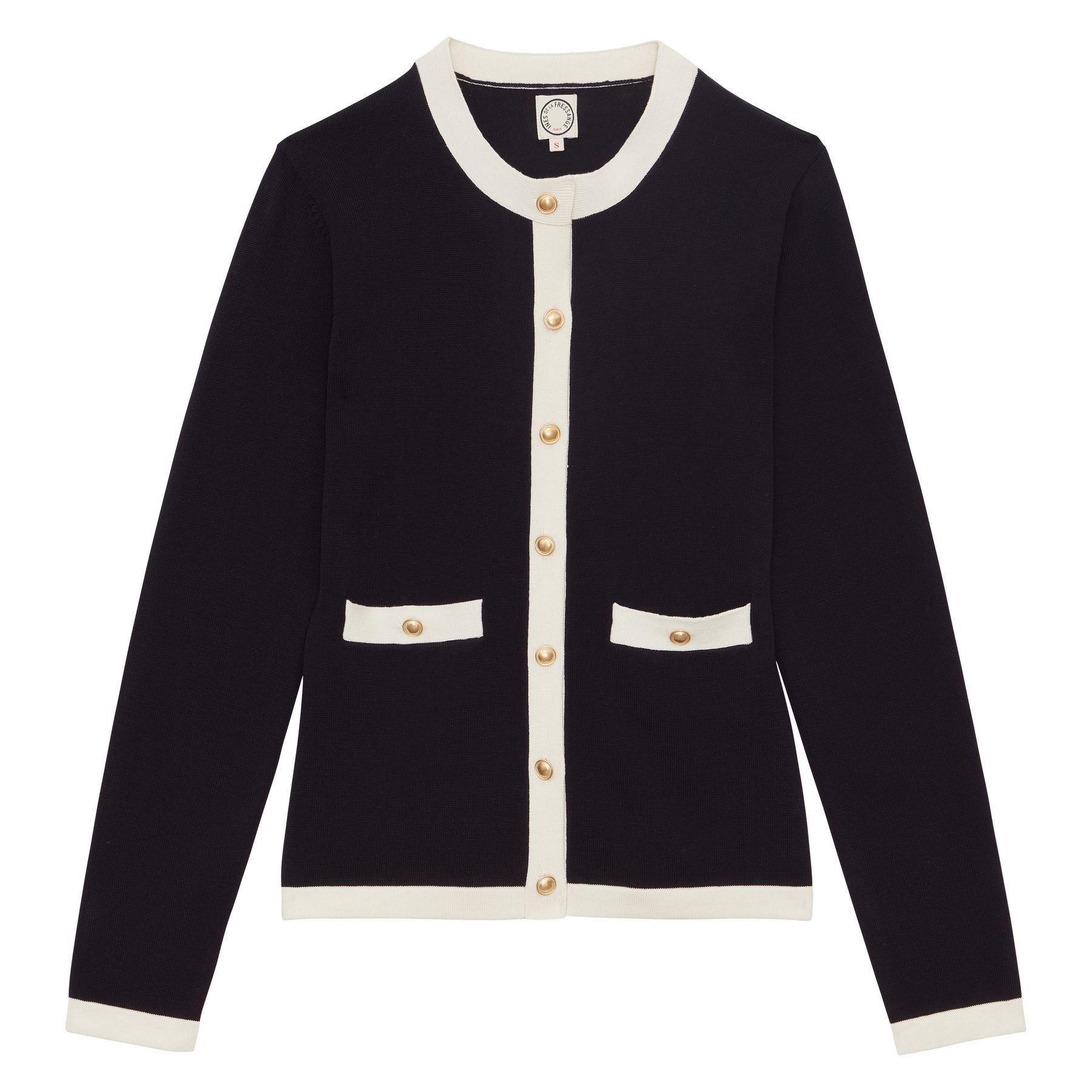 Cardigan Corentin in seta e cotone color navy