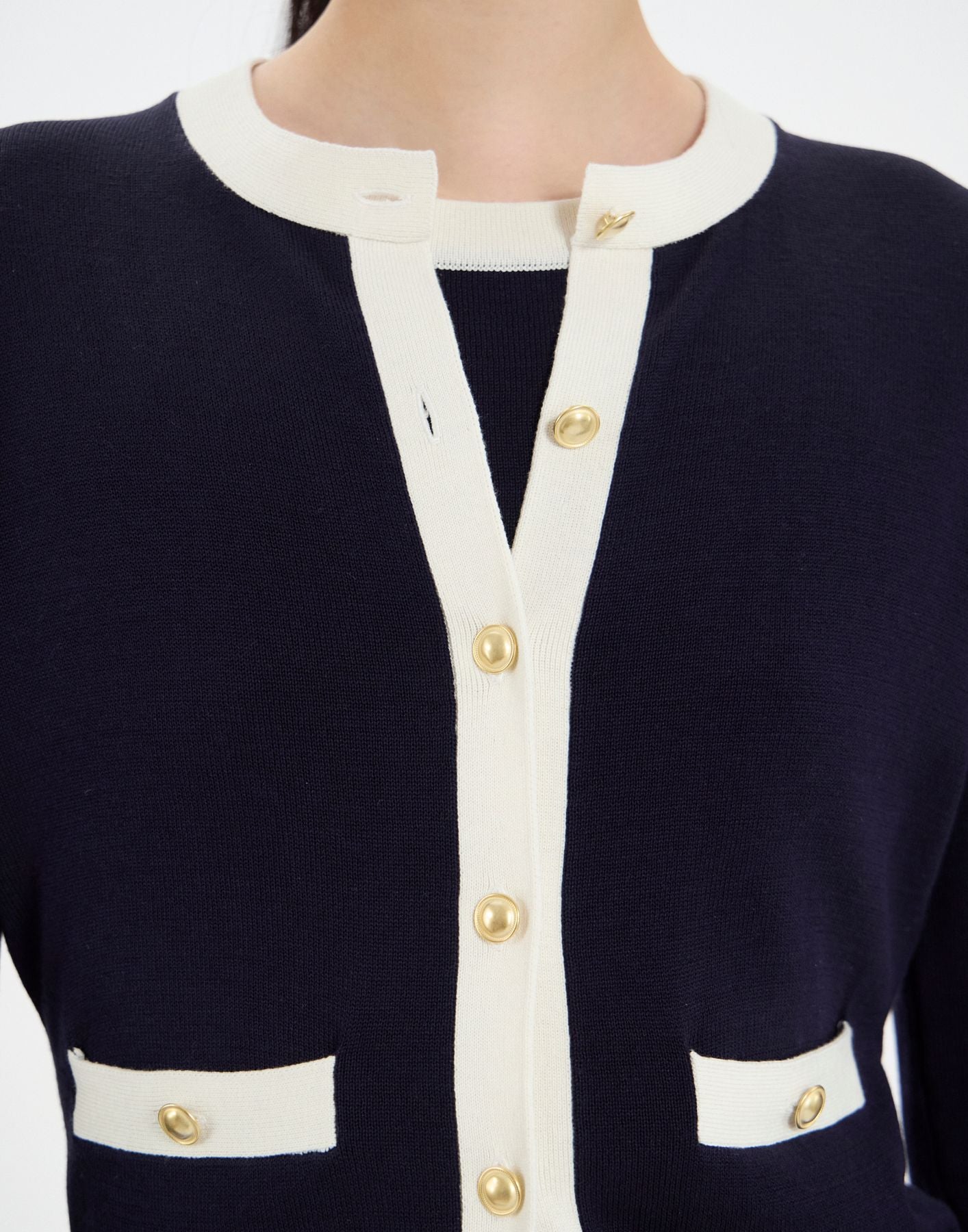 Cardigan Corentin in seta e cotone color navy