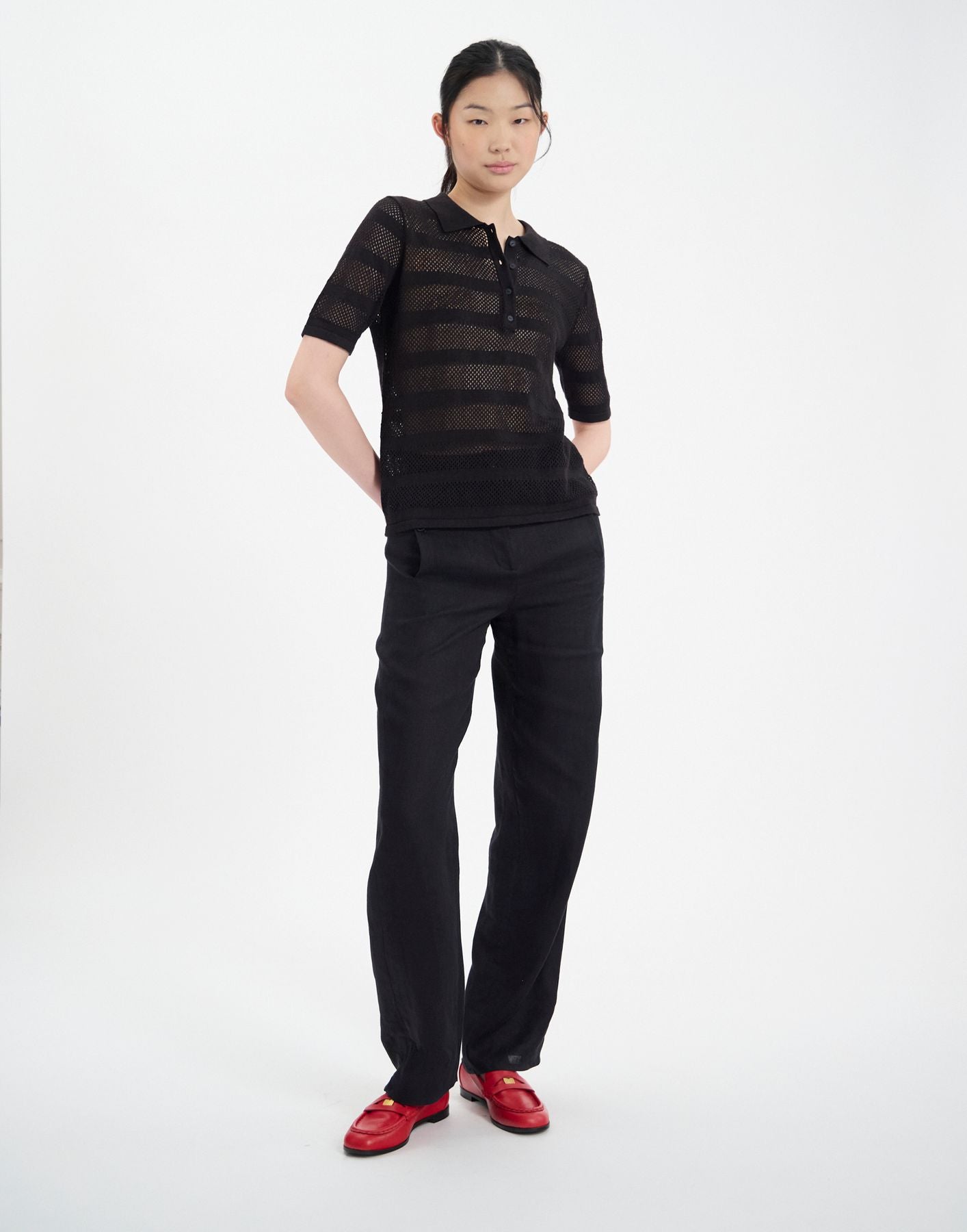 Top Simon en lin noir