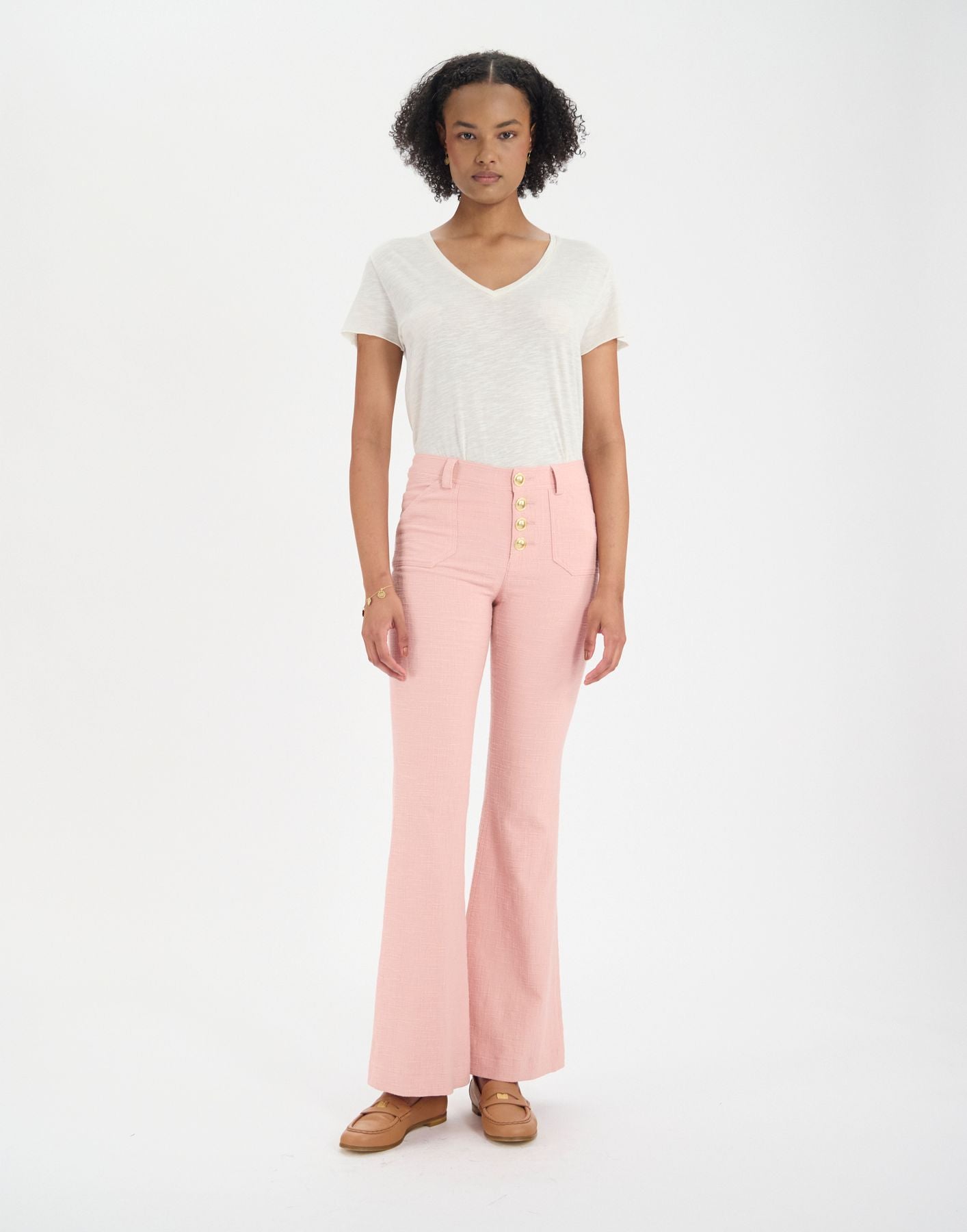 Pantalones de algodón rosa Charlotte