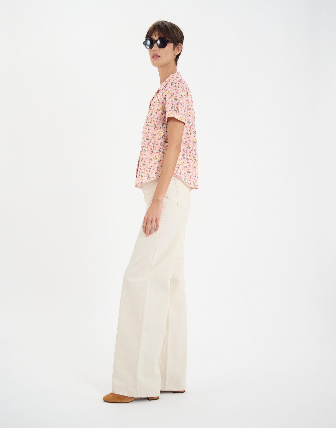 Chemise Constance en coton à fleurs