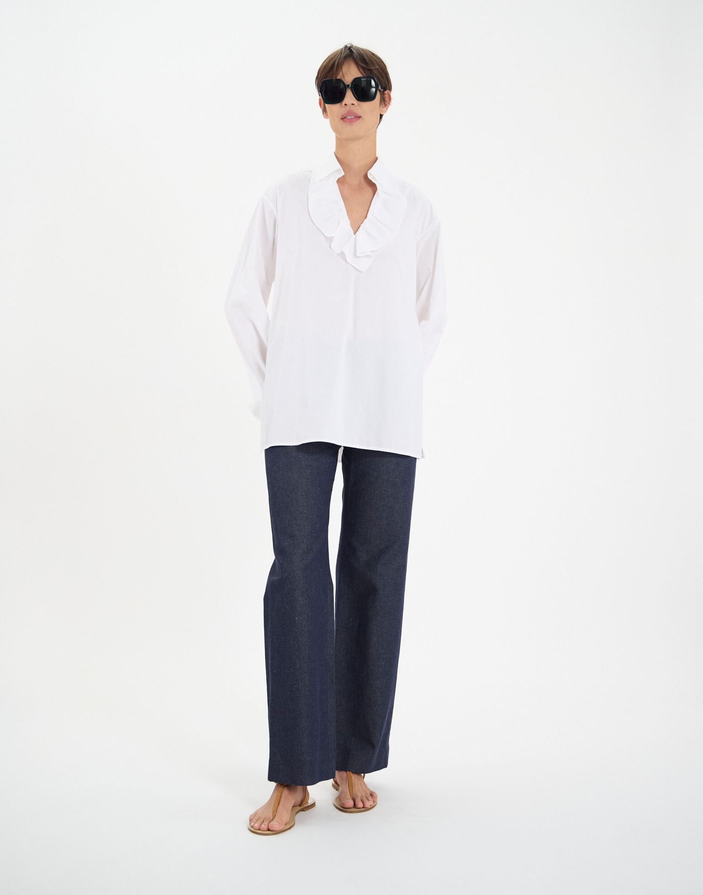 Ortiz camisa blanca de algodón