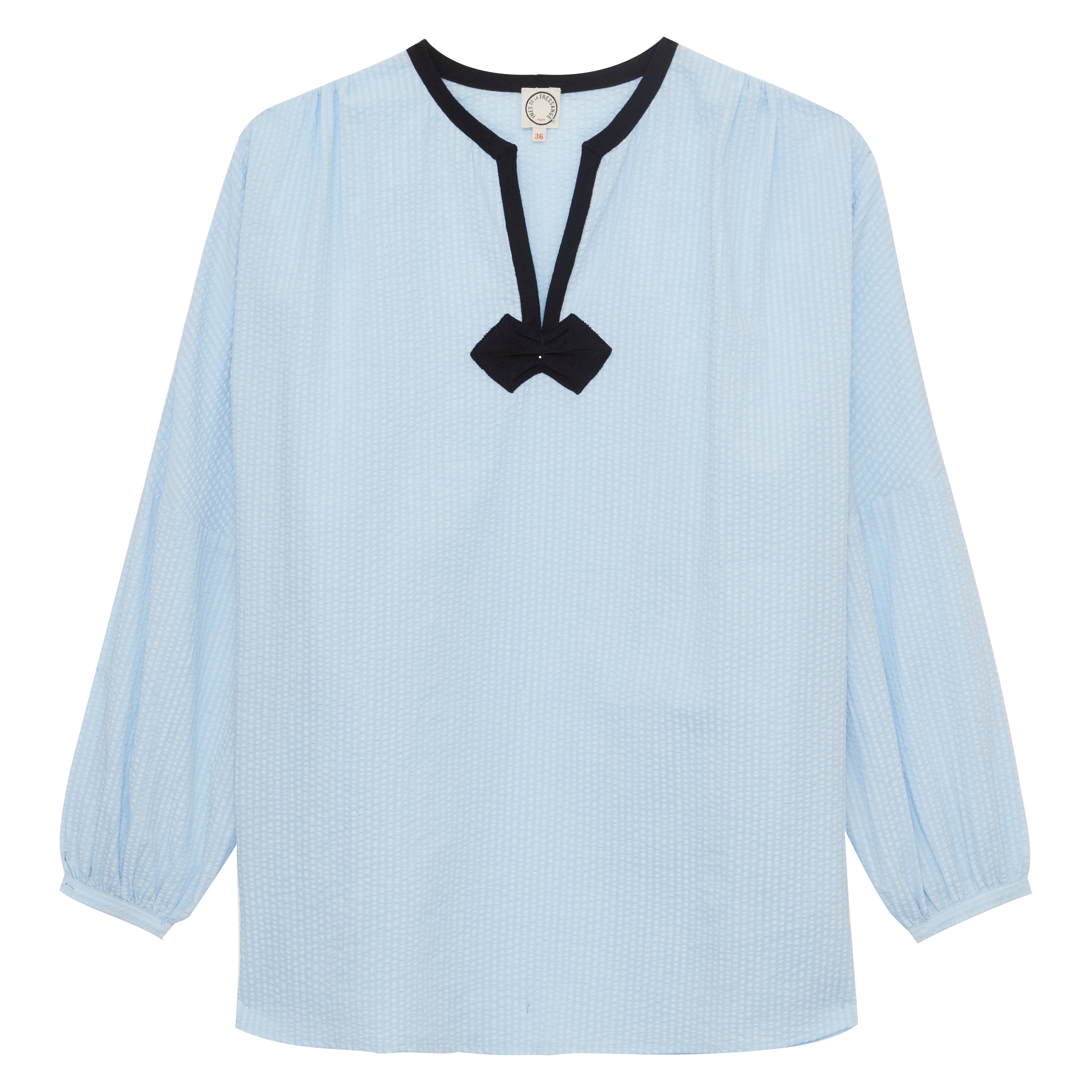 Ida top in light blue cotton
