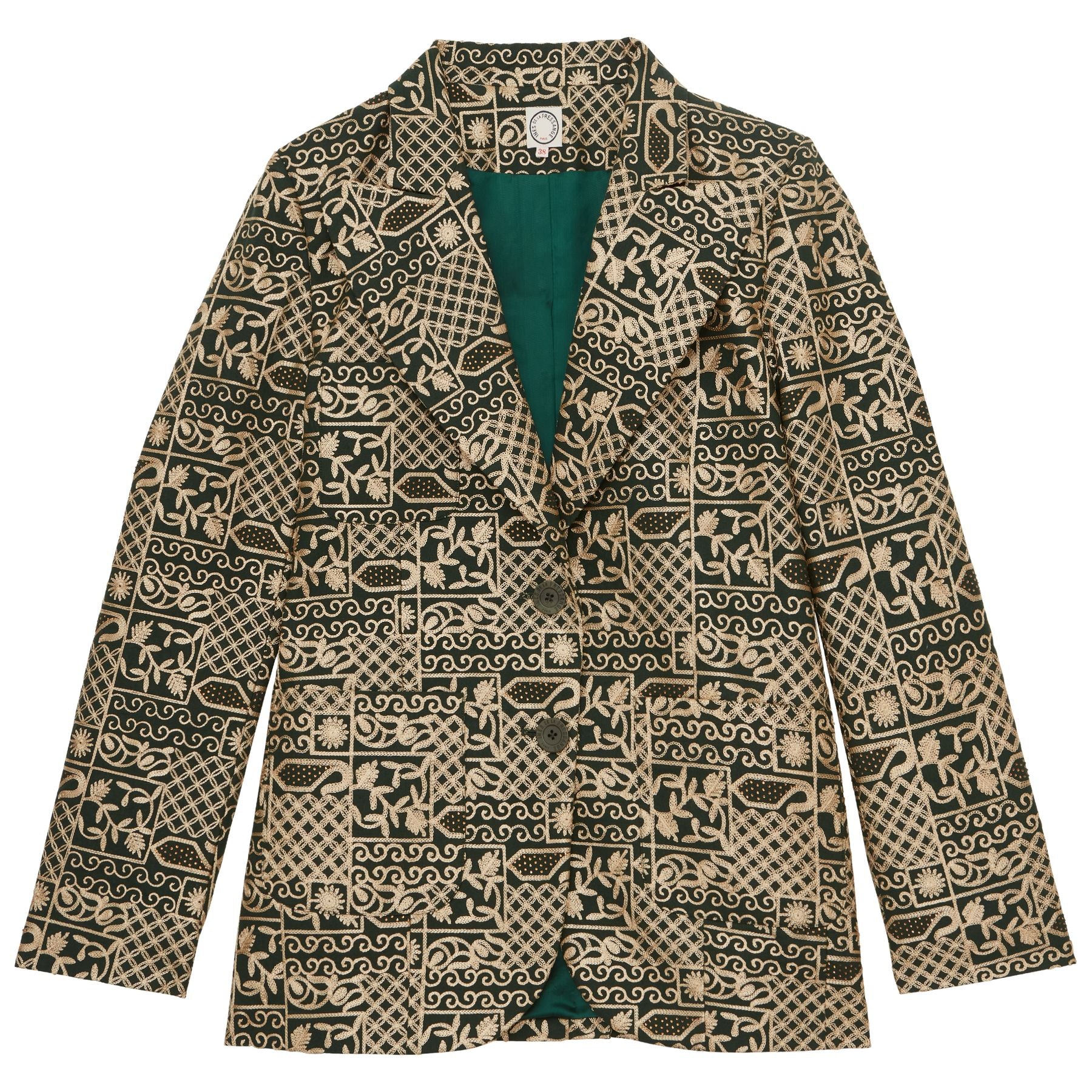 Veste Thadée brodée verte