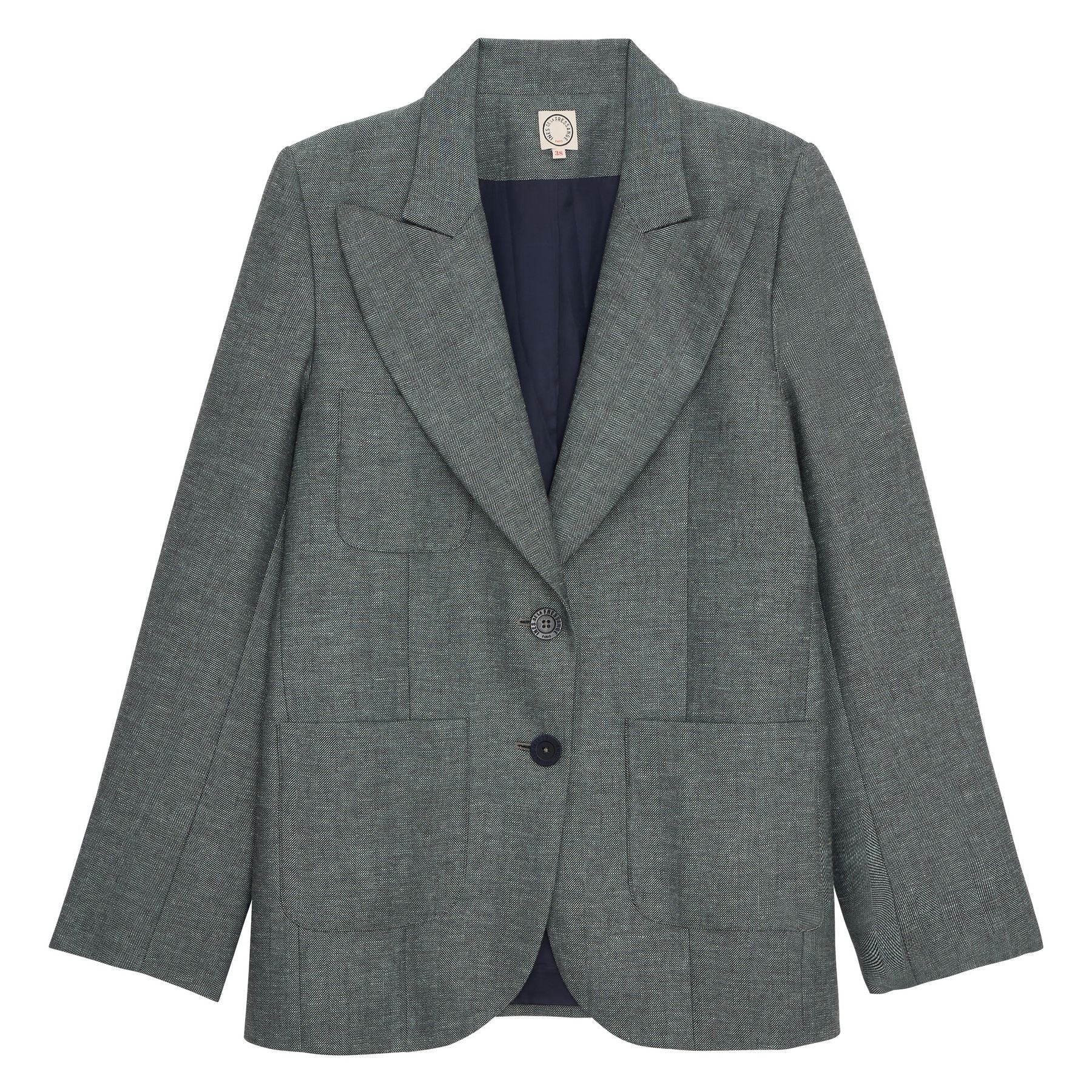Veste Thadee en lin mélangé grise