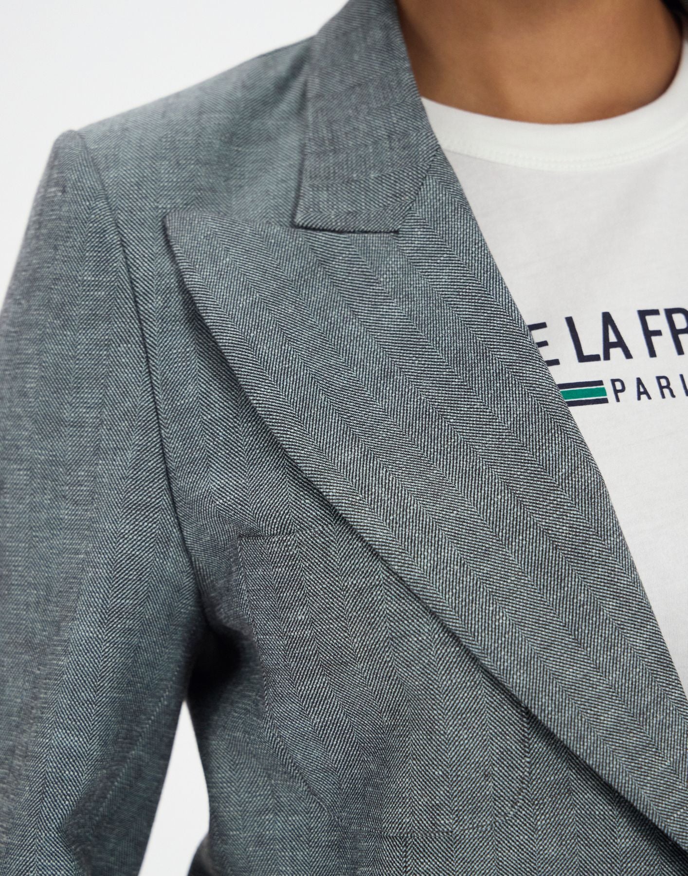 Veste Thadee en lin mélangé grise