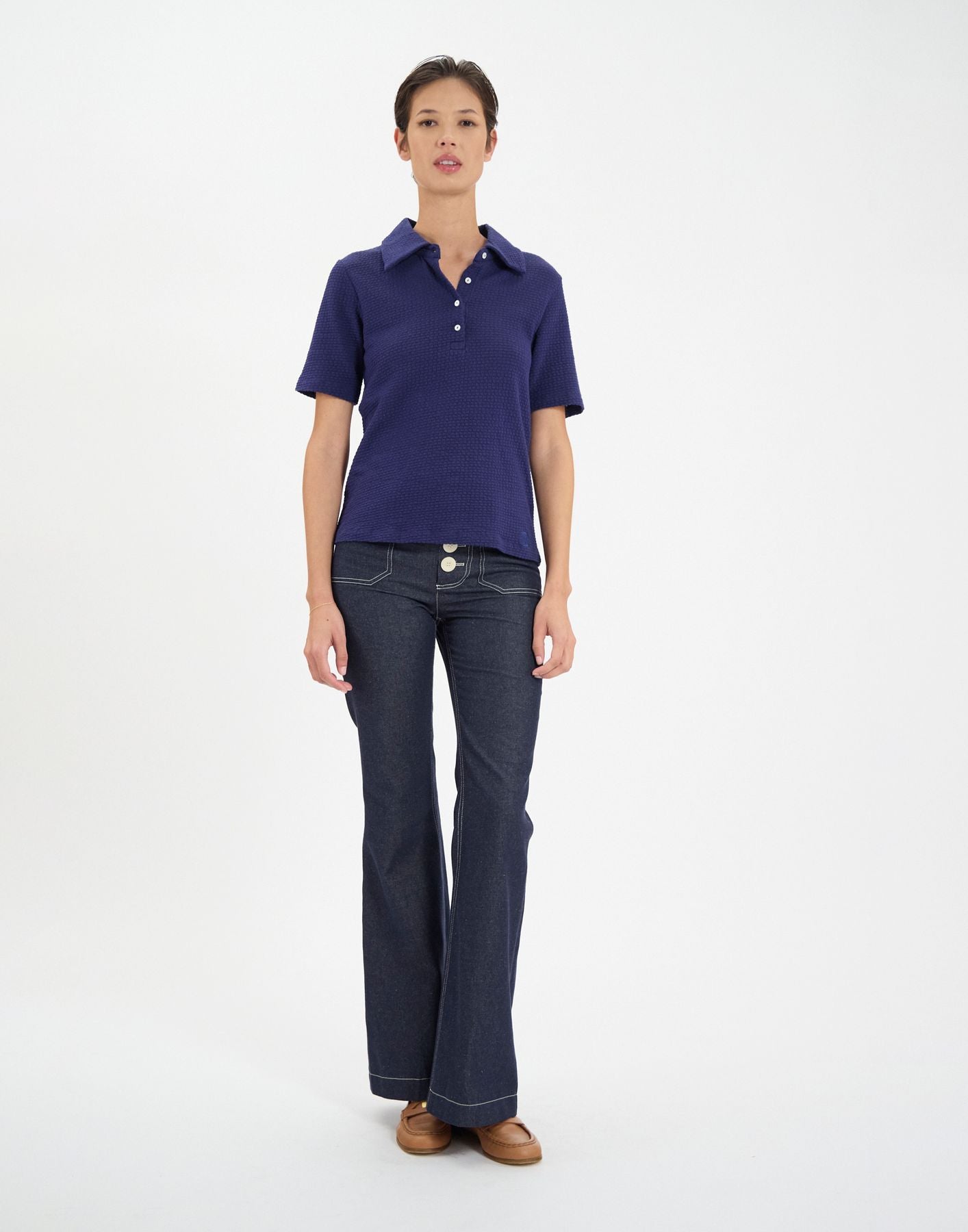 Polo Bryan en coton marine