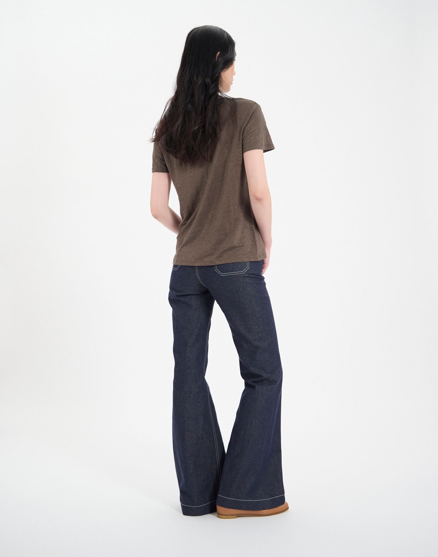 T-shirt Sunny in lino color kaki