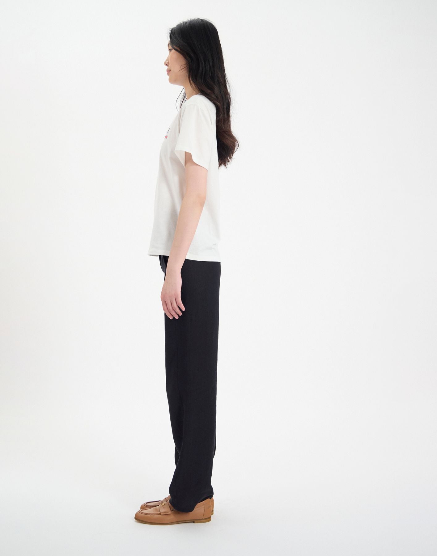 Top bianco Maxence in cotone organico stampato rosso