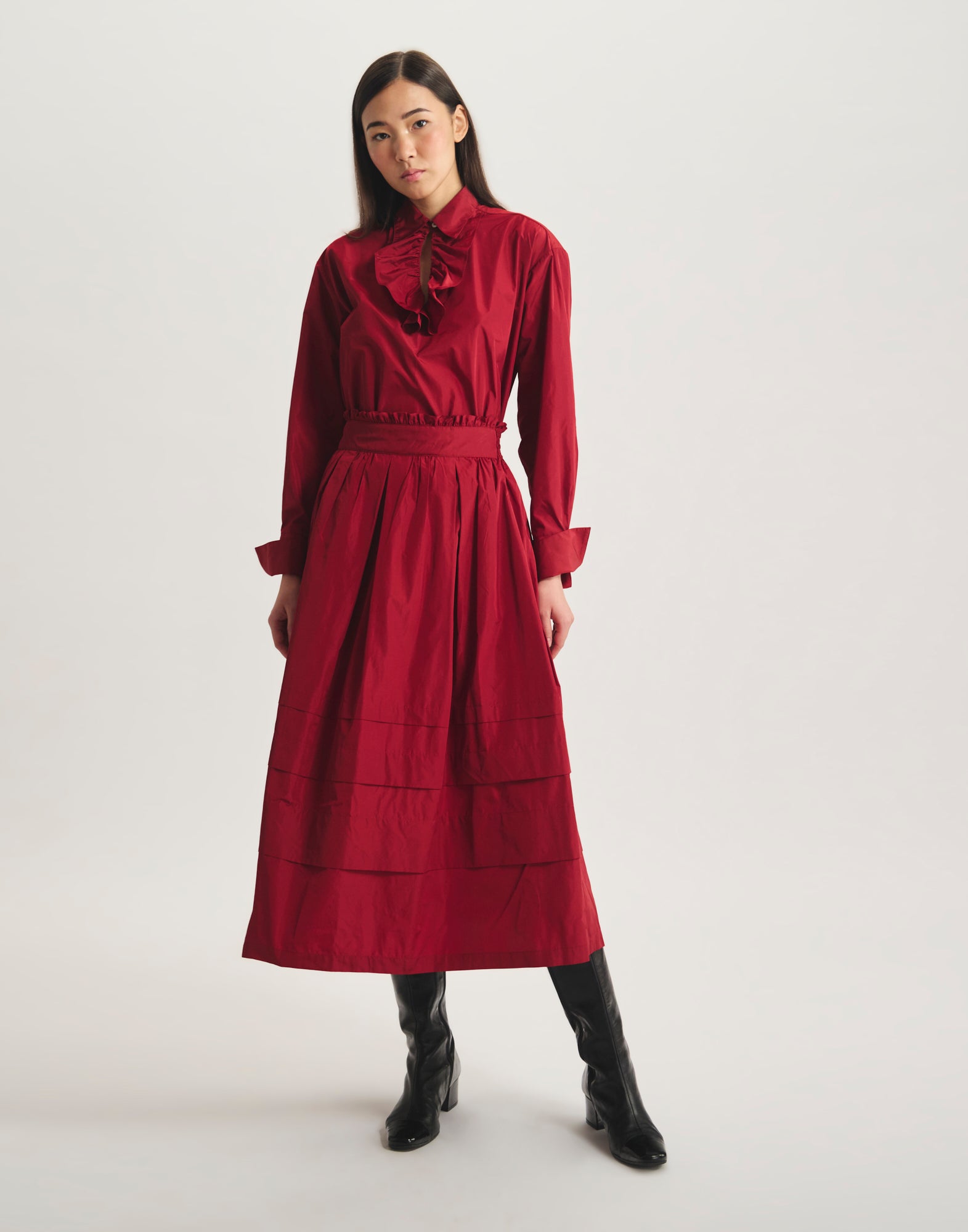 Héloïse long skirt in taffeta
