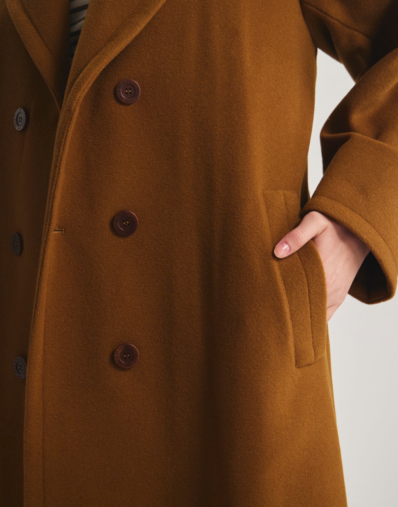 Denise coat in herringbone wool-blend