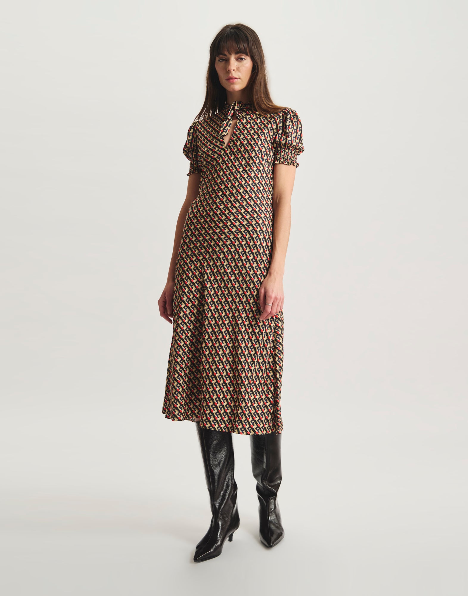 Kleid Cerise aus Viskose mit Blumenprint