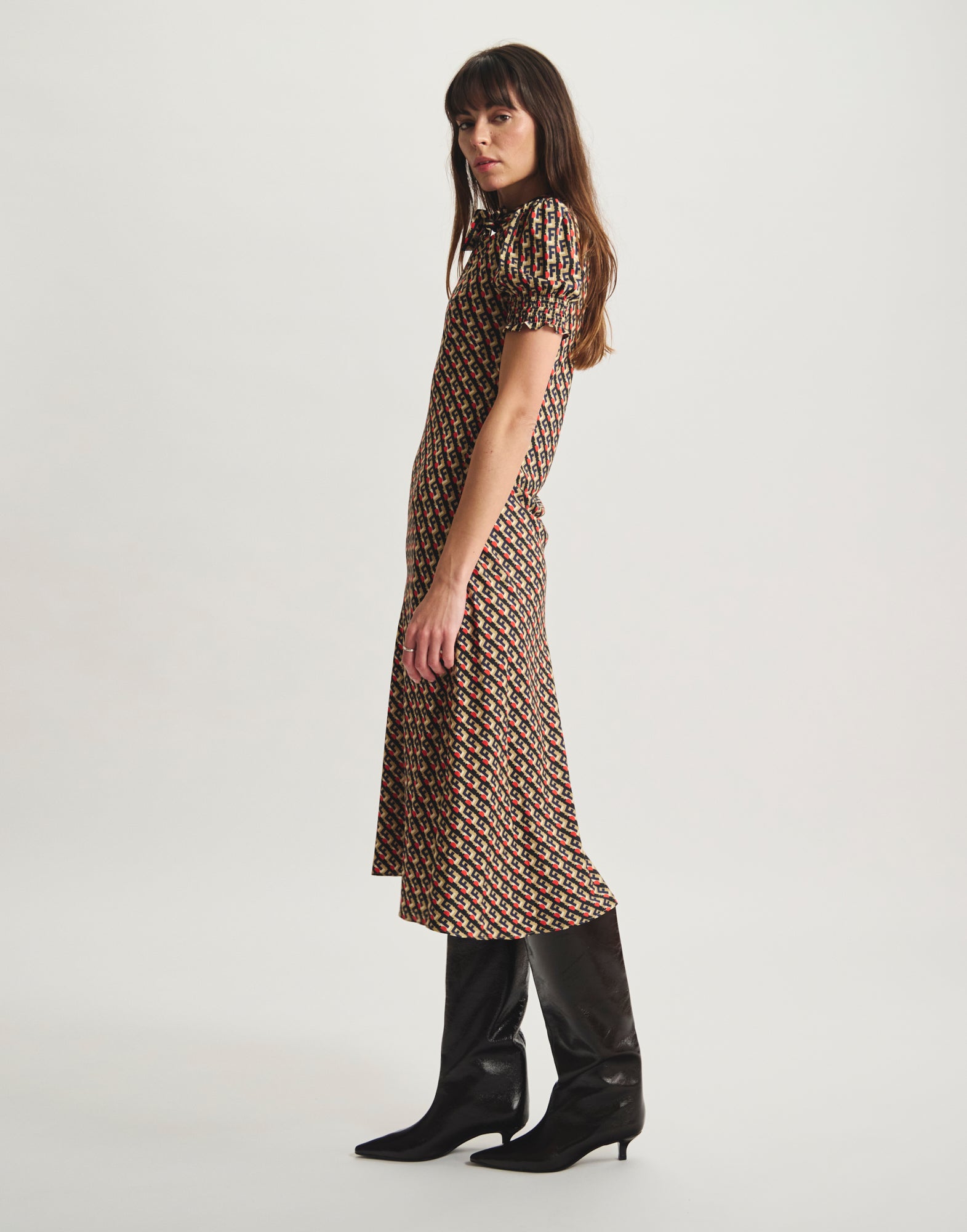 Kleid Cerise aus Viskose mit Blumenprint