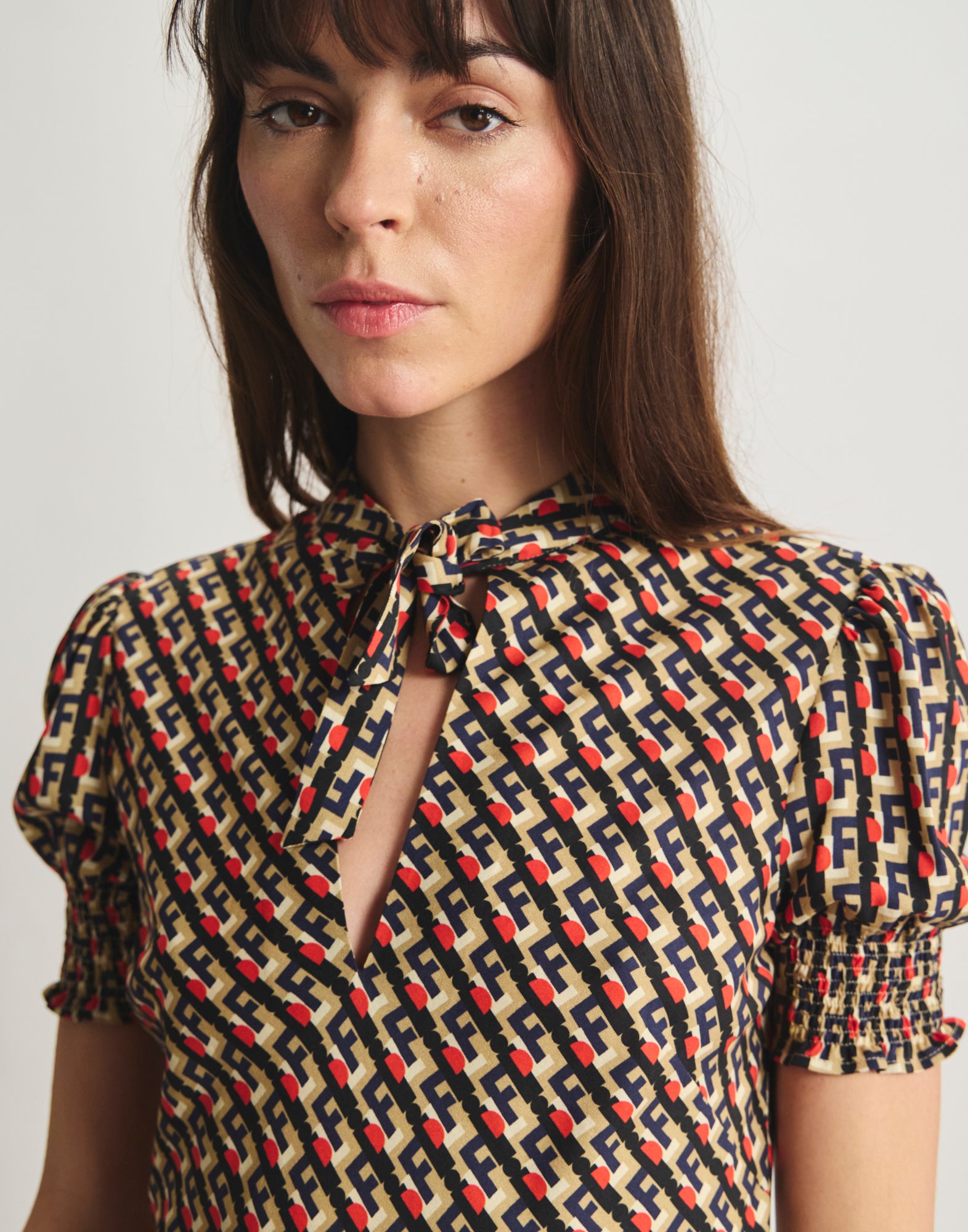 Kleid Cerise aus Viskose mit Blumenprint