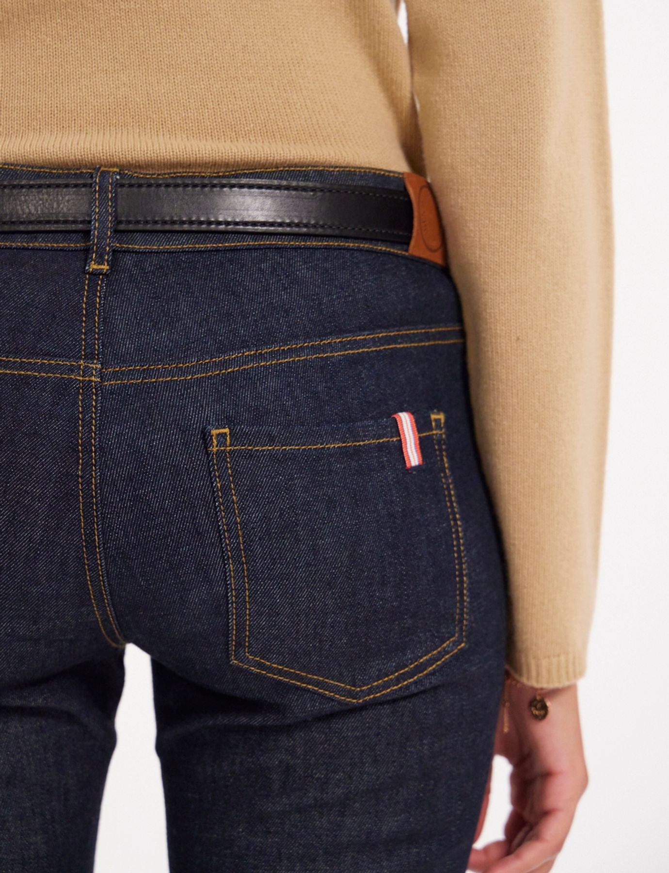 Ceinture Sidonie en cuir noir