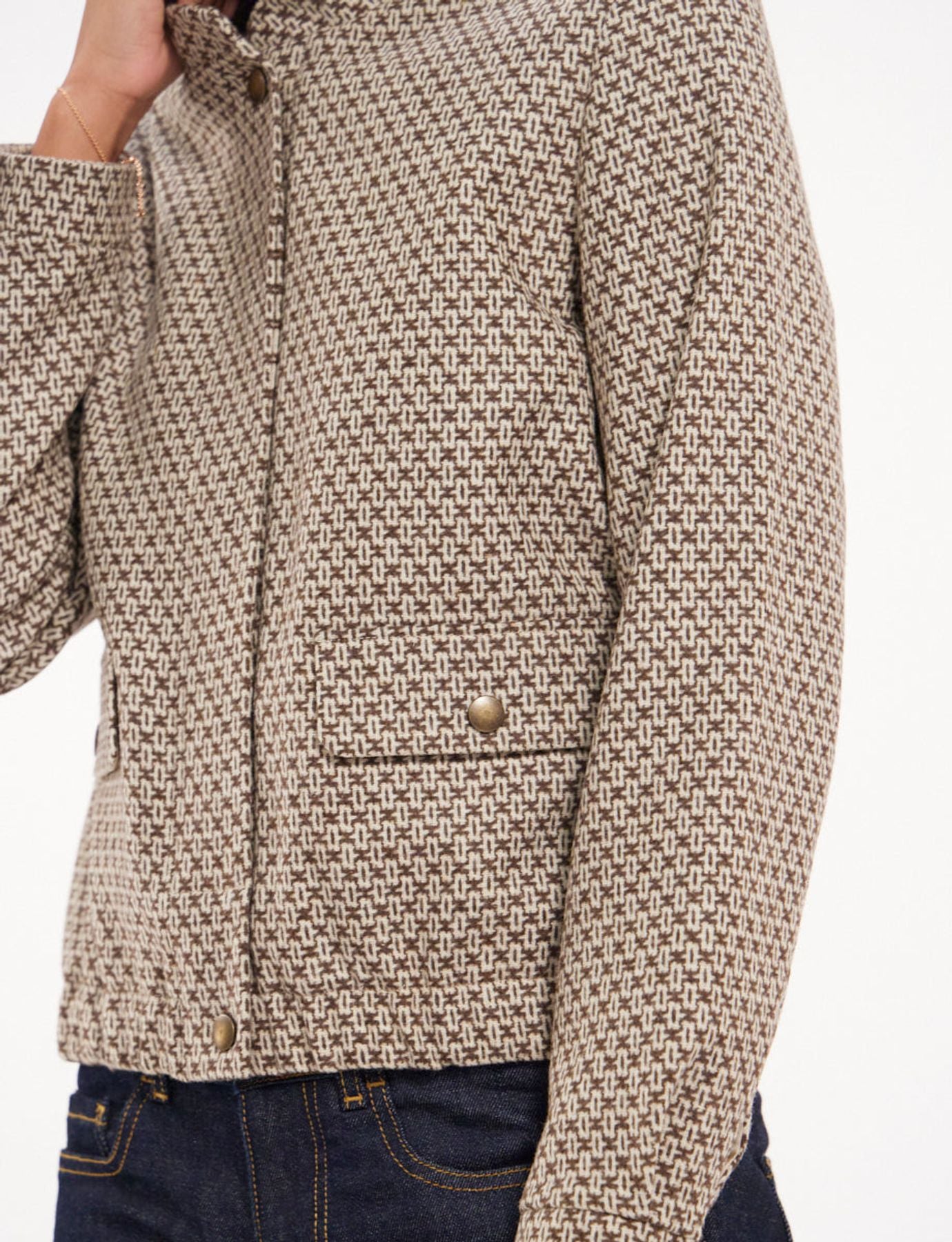 Jacke Dino braun ecru